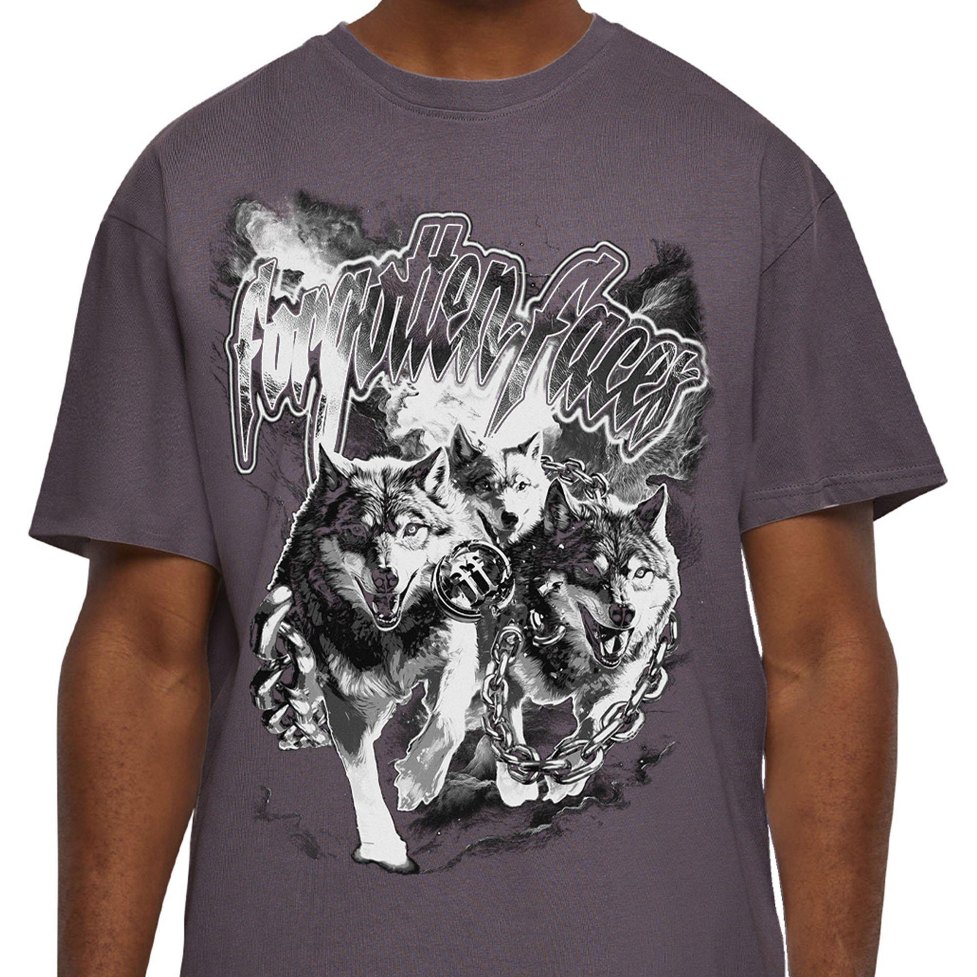 Forgotten Faces Men's Forgotten Wolfs Tee - GREY Thumbnail View 3