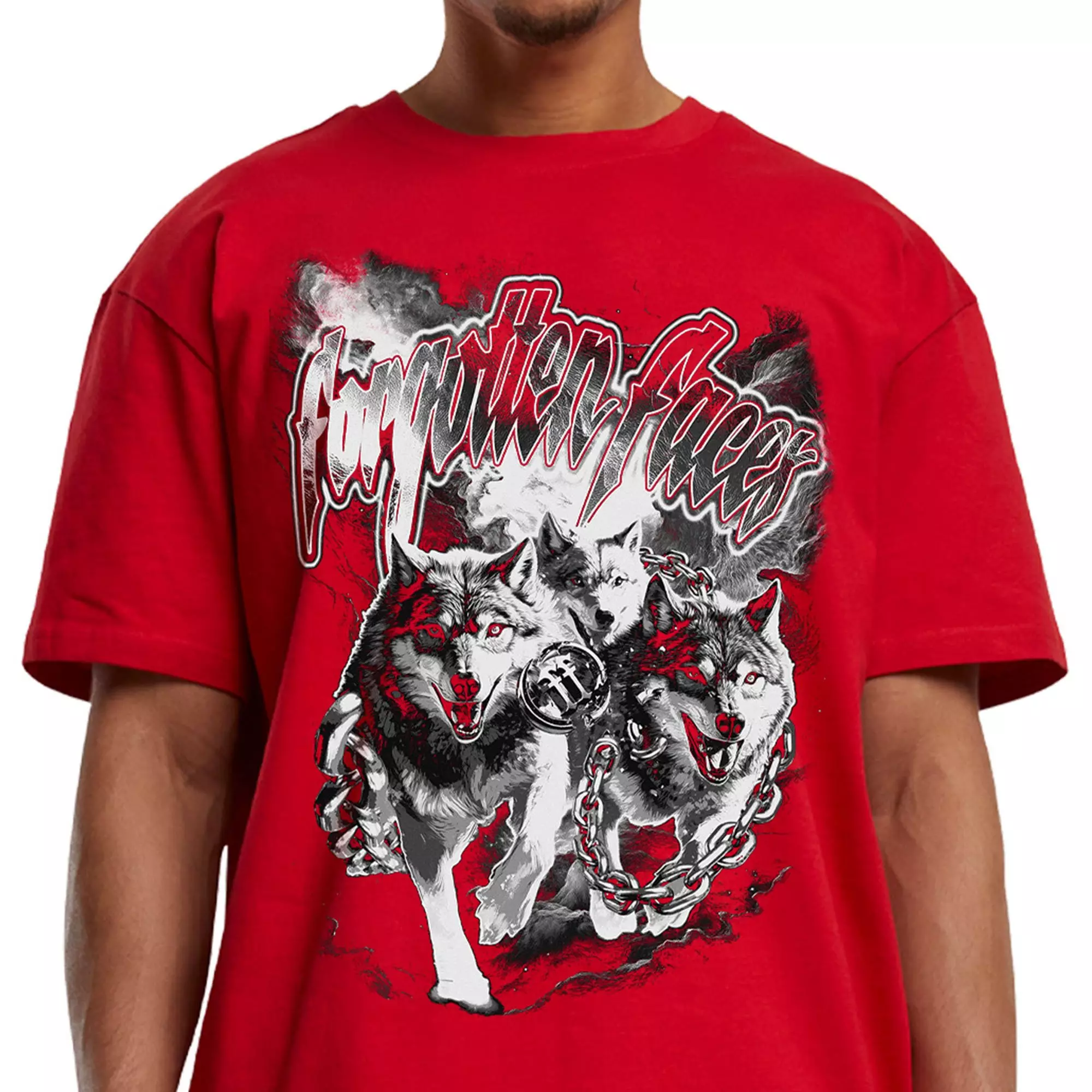 Forgotten Faces Men's Forgotten Wolfs Tee - RED