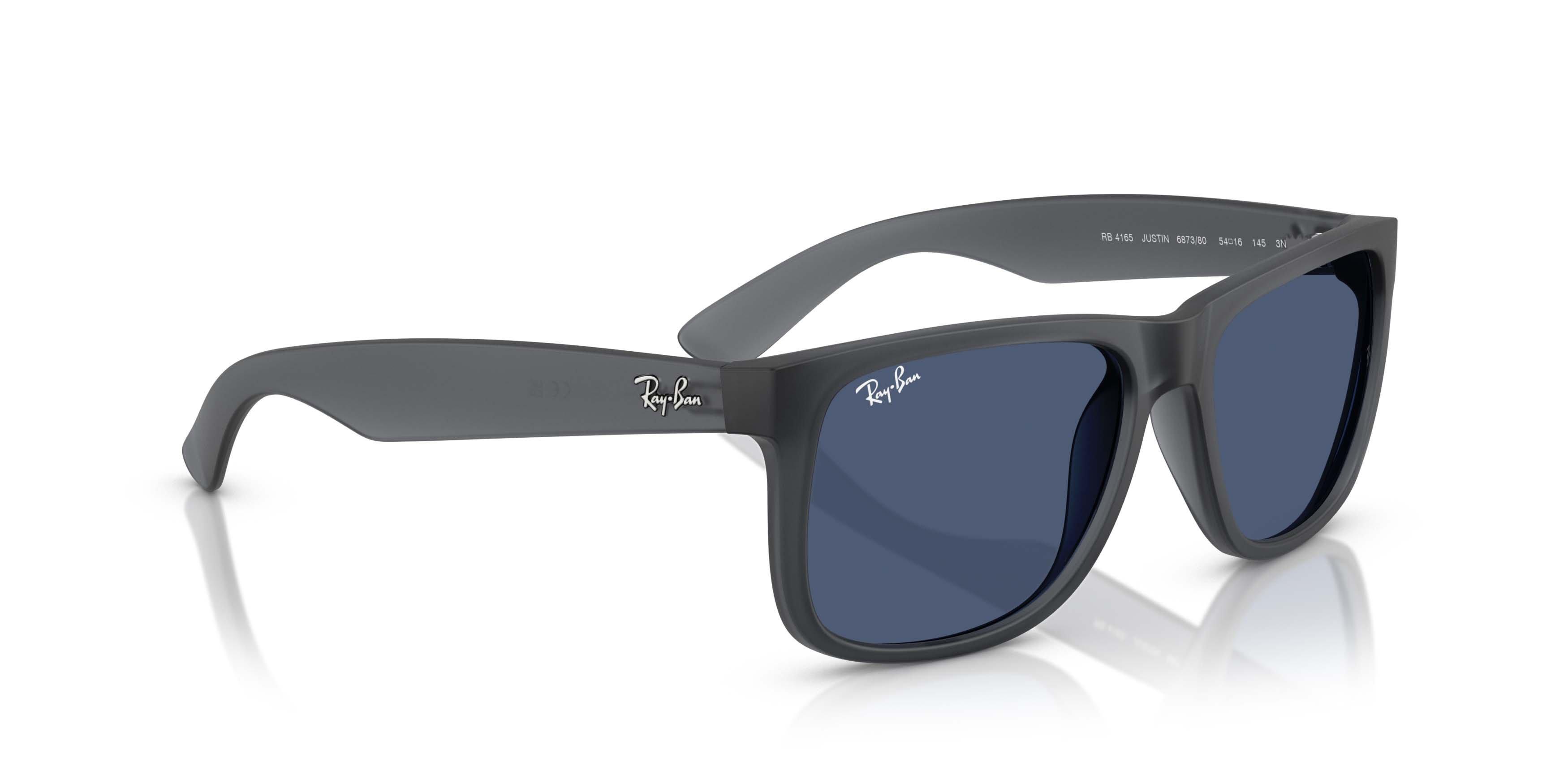 Ray-Ban Justin Dark Blue Sunglasses &ndash; Matte Opal Grey - COOL GREY/BLACK/SAIL Thumbnail View 3