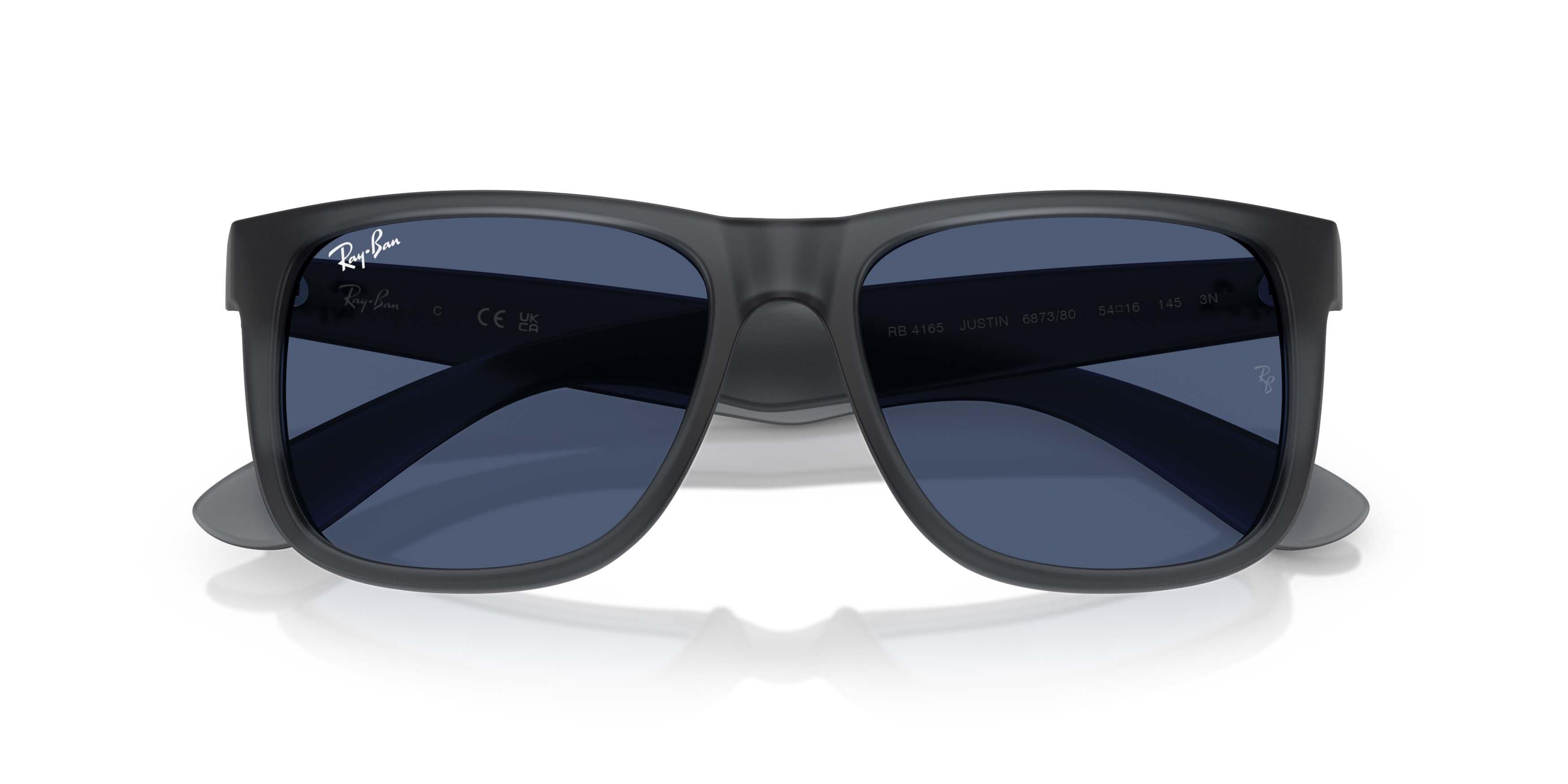 Ray-Ban Justin Dark Blue Sunglasses &ndash; Matte Opal Grey - COOL GREY/BLACK/SAIL Thumbnail View 5