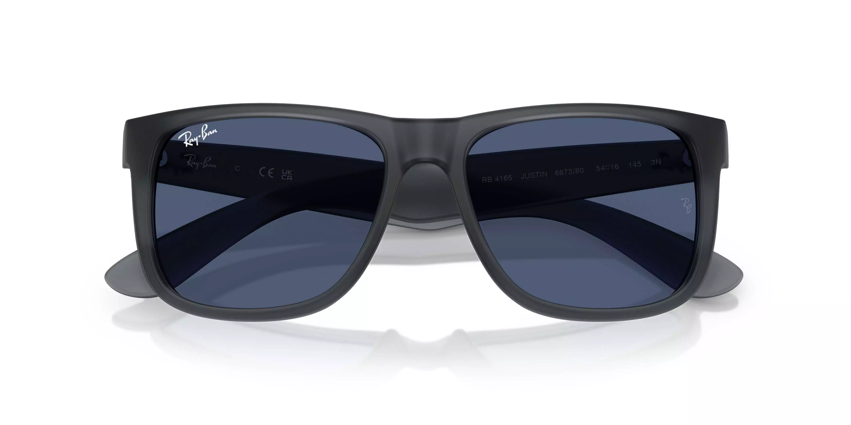Ray-Ban Justin Dark Blue Sunglasses &ndash; Matte Opal Grey - COOL GREY/BLACK/SAIL
