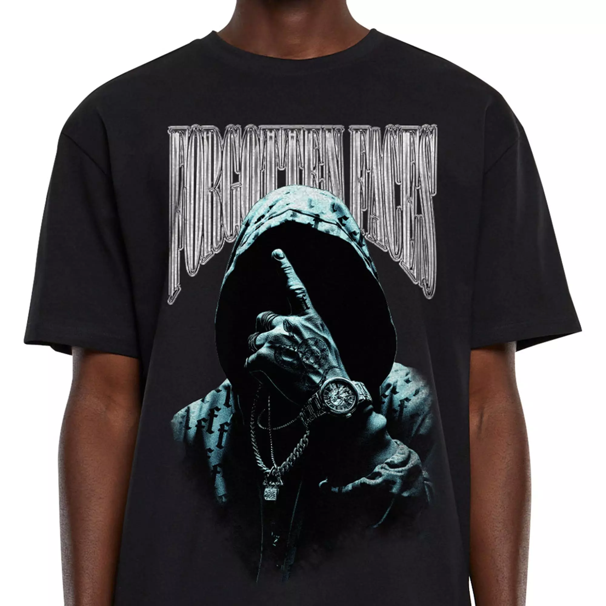 Forgotten Faces Men's Forgotten Hooded Tee - BLACK