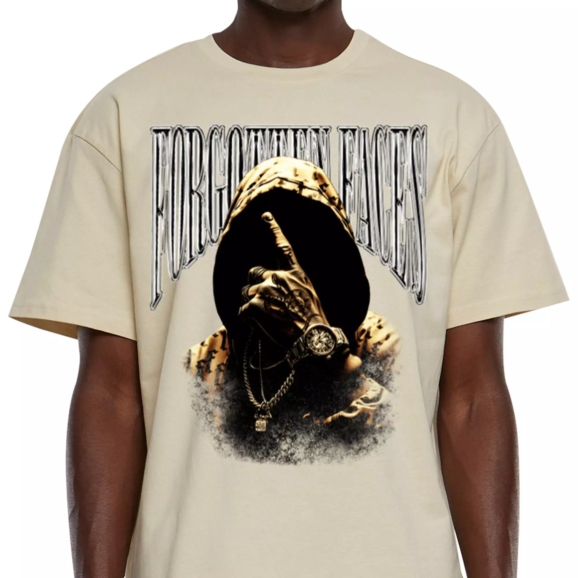 Forgotten Faces Men's Forgotten Hooded Tee - SAND
