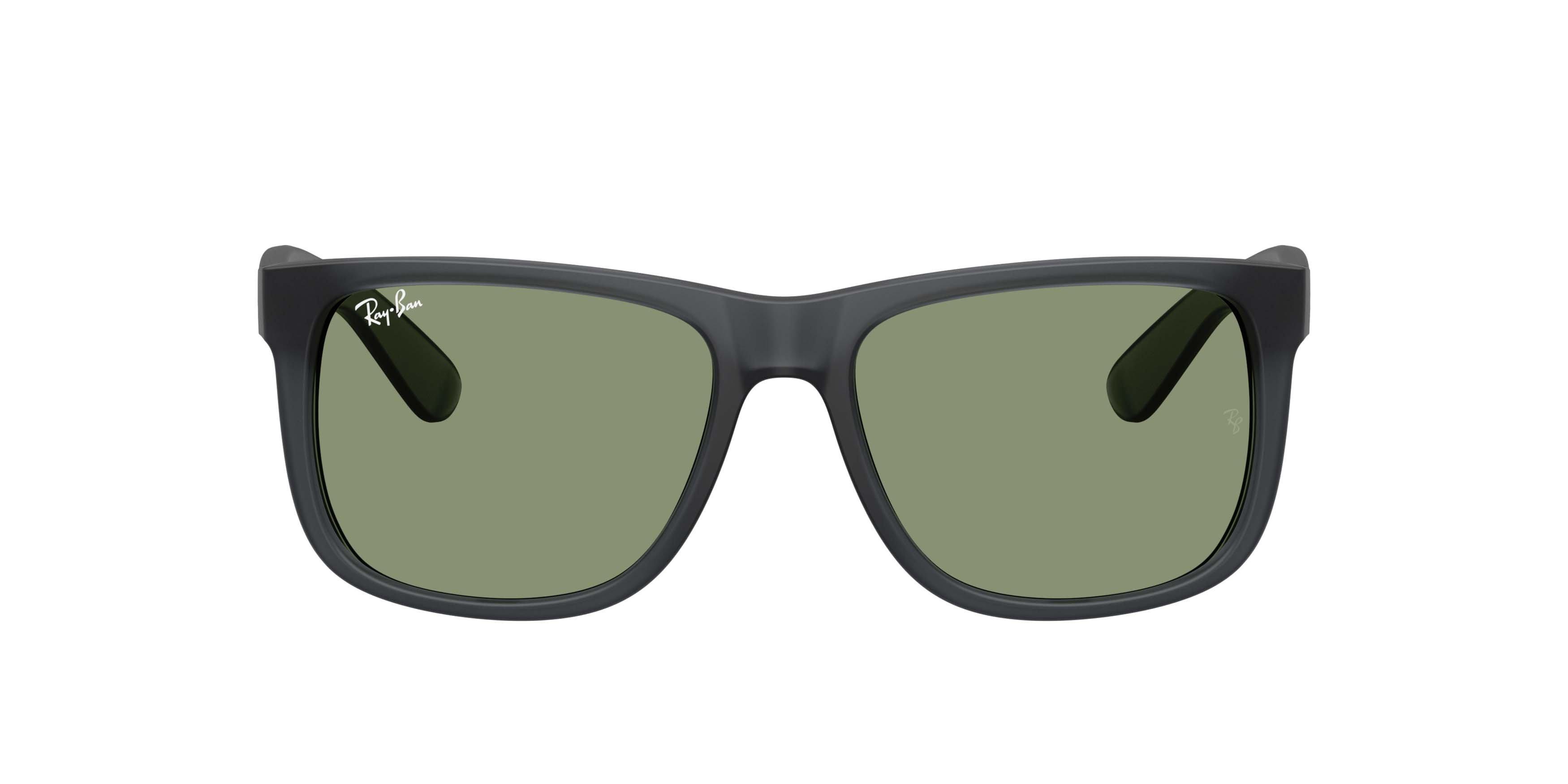 Ray-Ban Justin Green Sunglasses &ndash; Matte Opal Grey - GREY/GREEN Thumbnail View 2