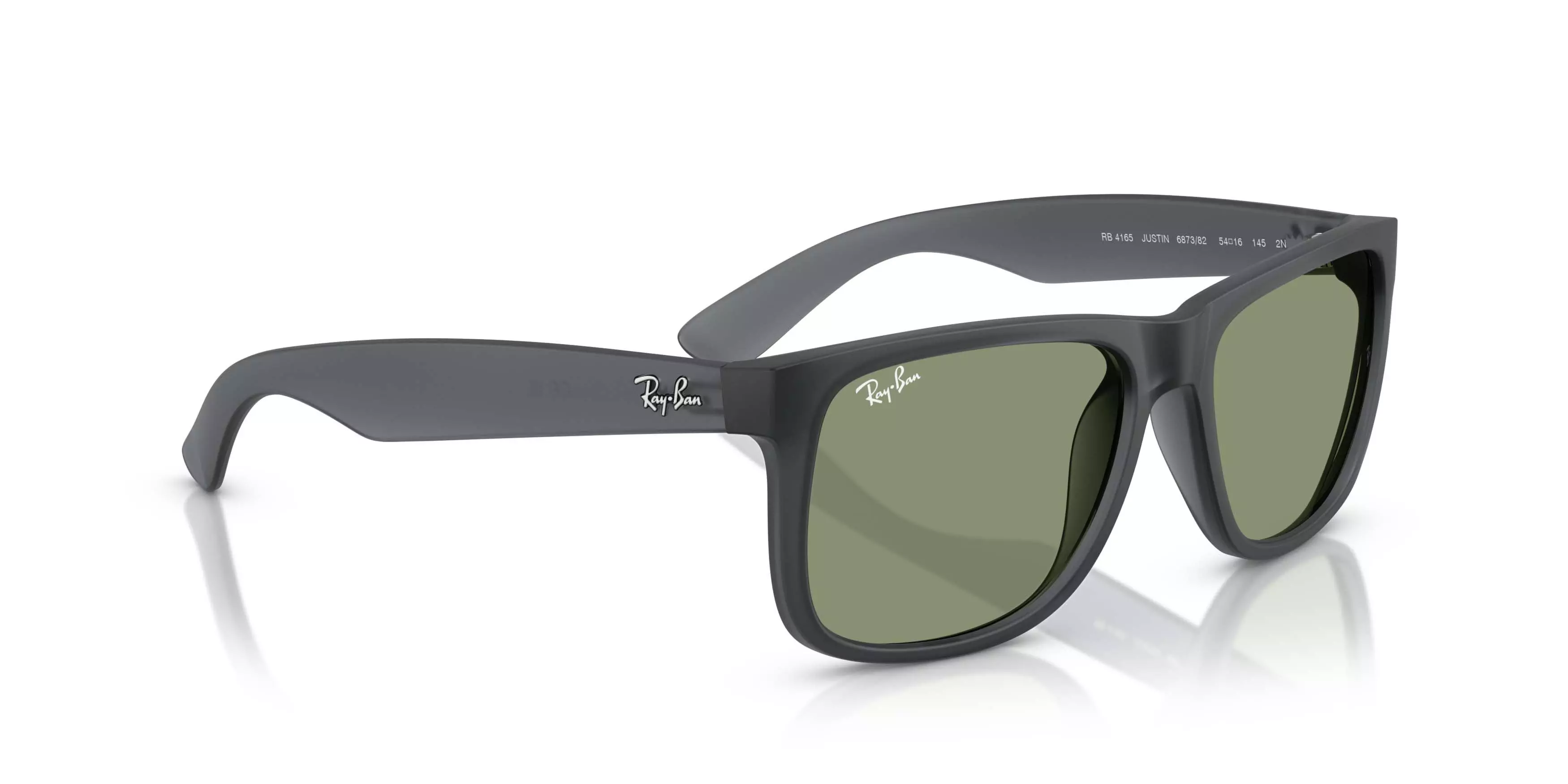 Ray-Ban Justin Green Sunglasses &ndash; Matte Opal Grey - GREY/GREEN