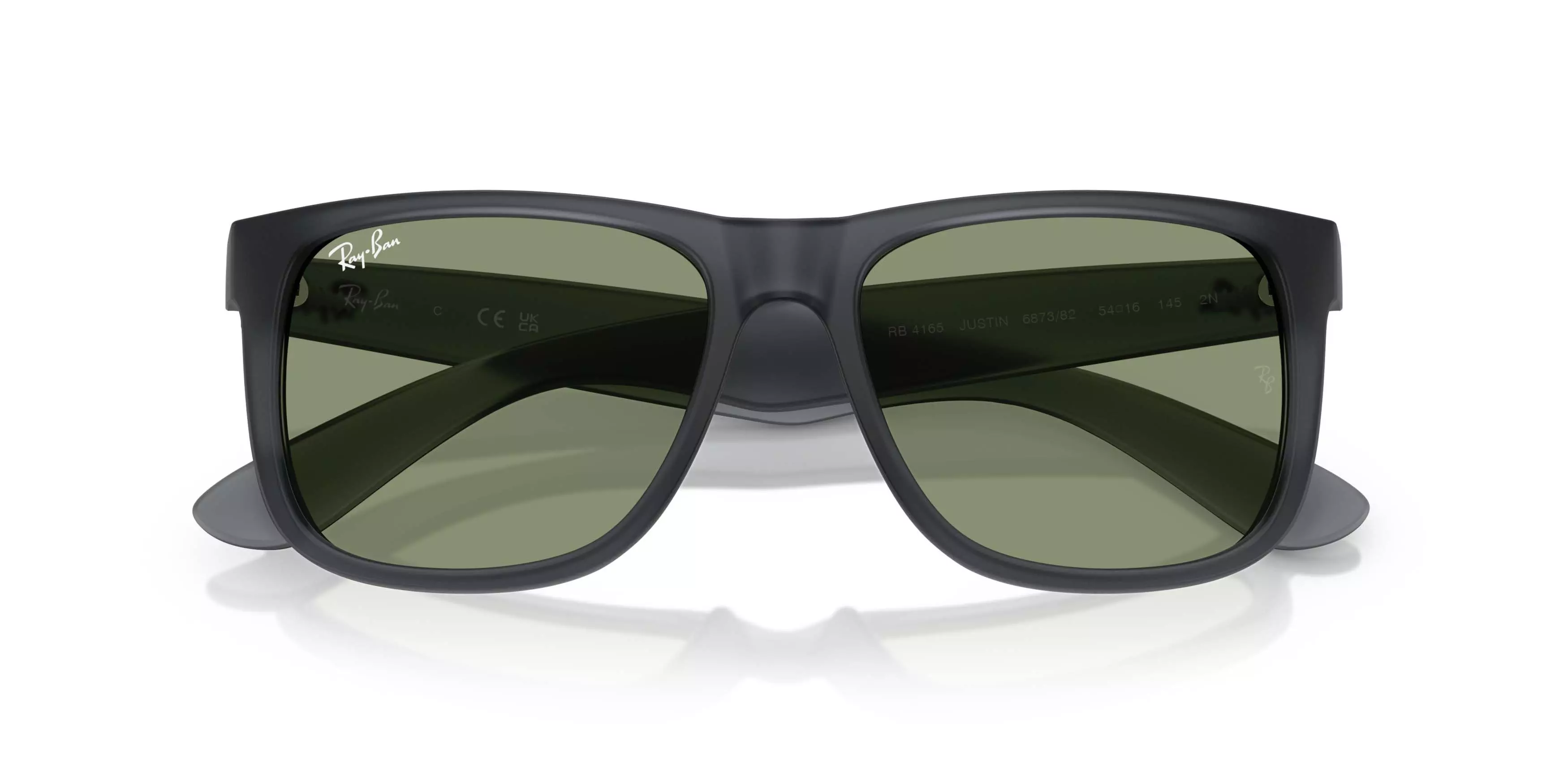 Ray-Ban Justin Green Sunglasses &ndash; Matte Opal Grey - GREY/GREEN