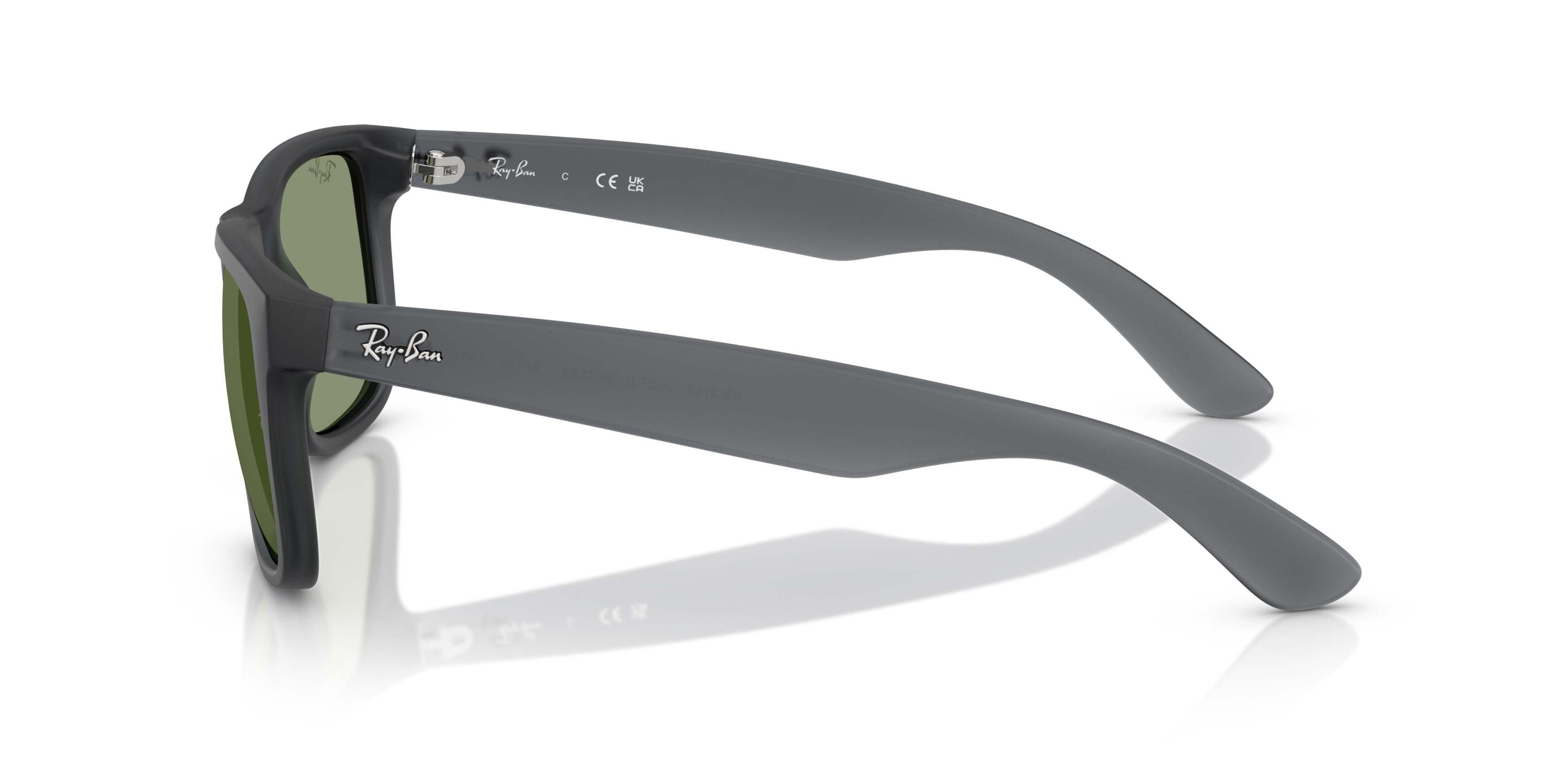 Ray-Ban Justin Green Sunglasses &ndash; Matte Opal Grey - GREY/GREEN Thumbnail View 6