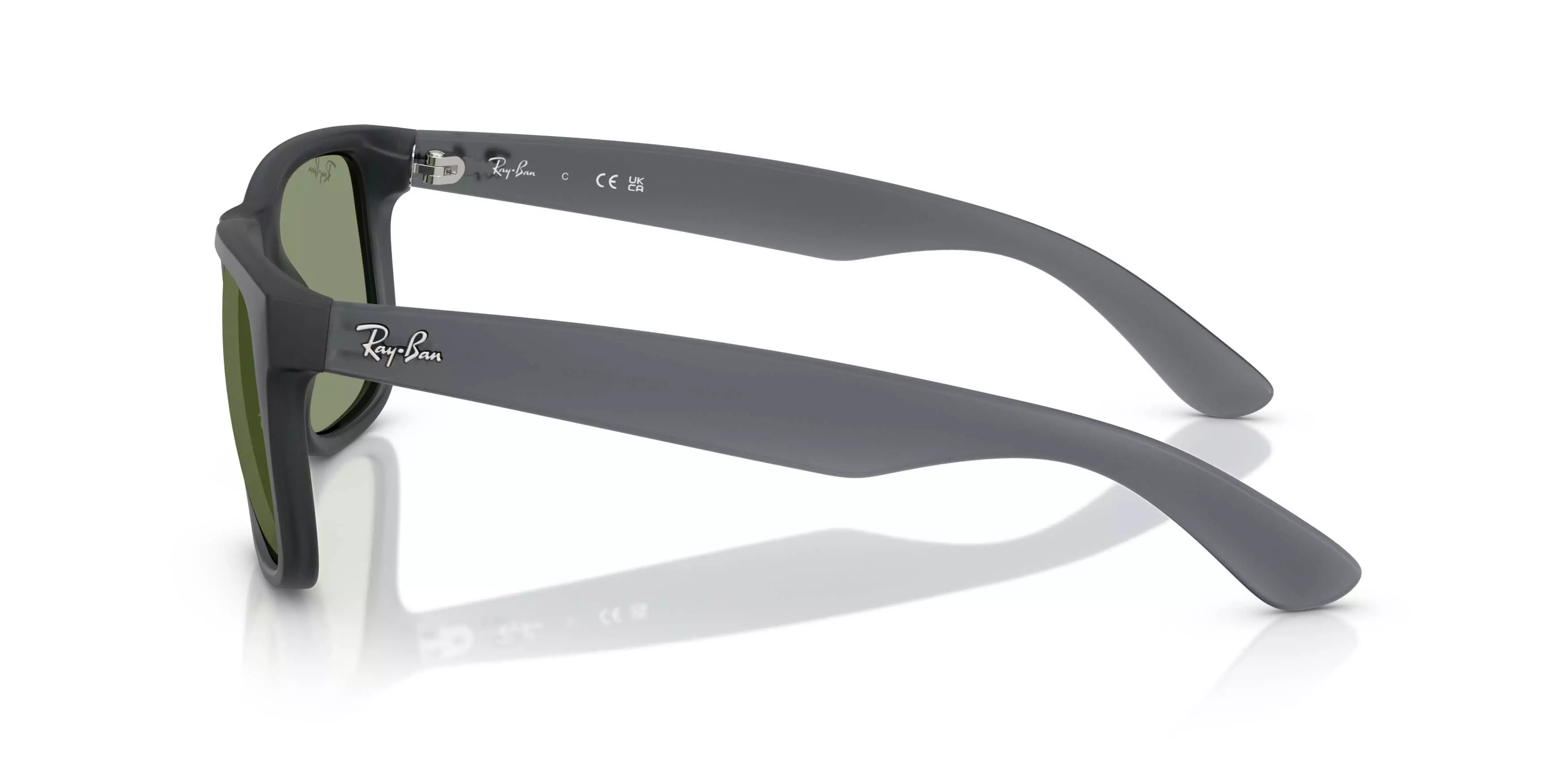 Ray-Ban Justin Green Sunglasses &ndash; Matte Opal Grey - GREY/GREEN