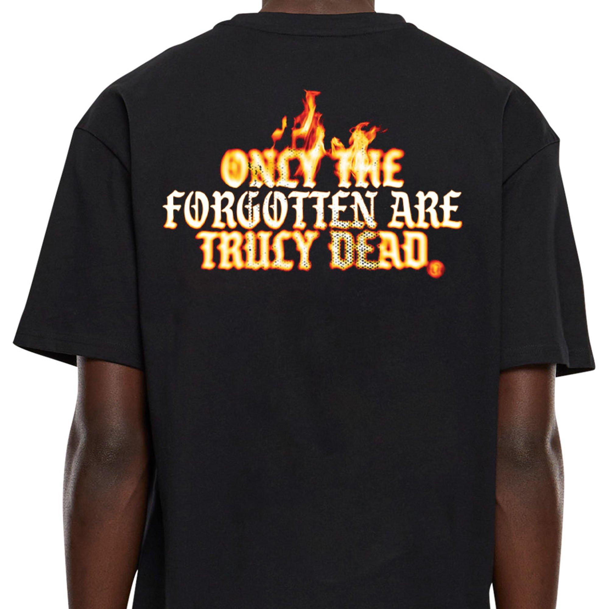 Forgotten Faces Men's Flaming Skull Tee - BLACK Thumbnail View 4