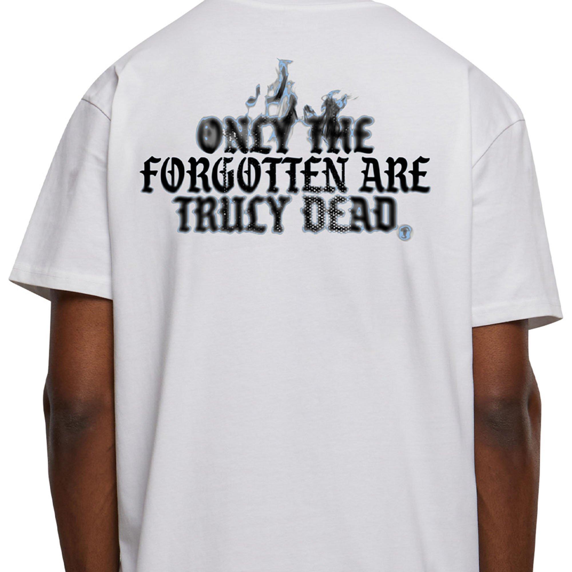 Forgotten Faces Men's Flaming Skull Tee - WHITE Thumbnail View 4