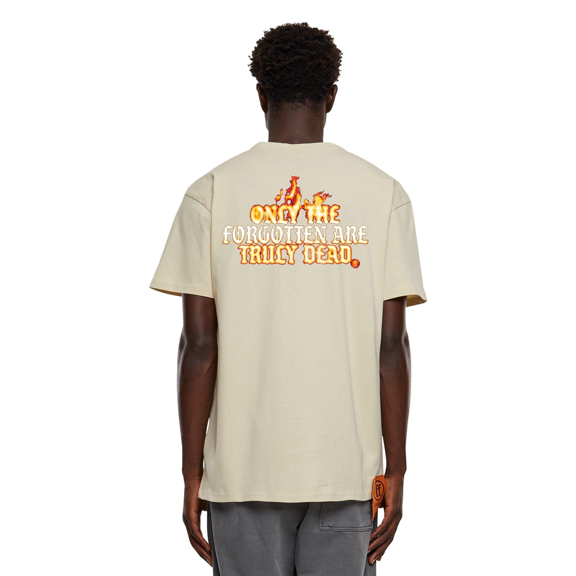 Forgotten Faces Men's Flaming Skull Tee - SAND Thumbnail View 2
