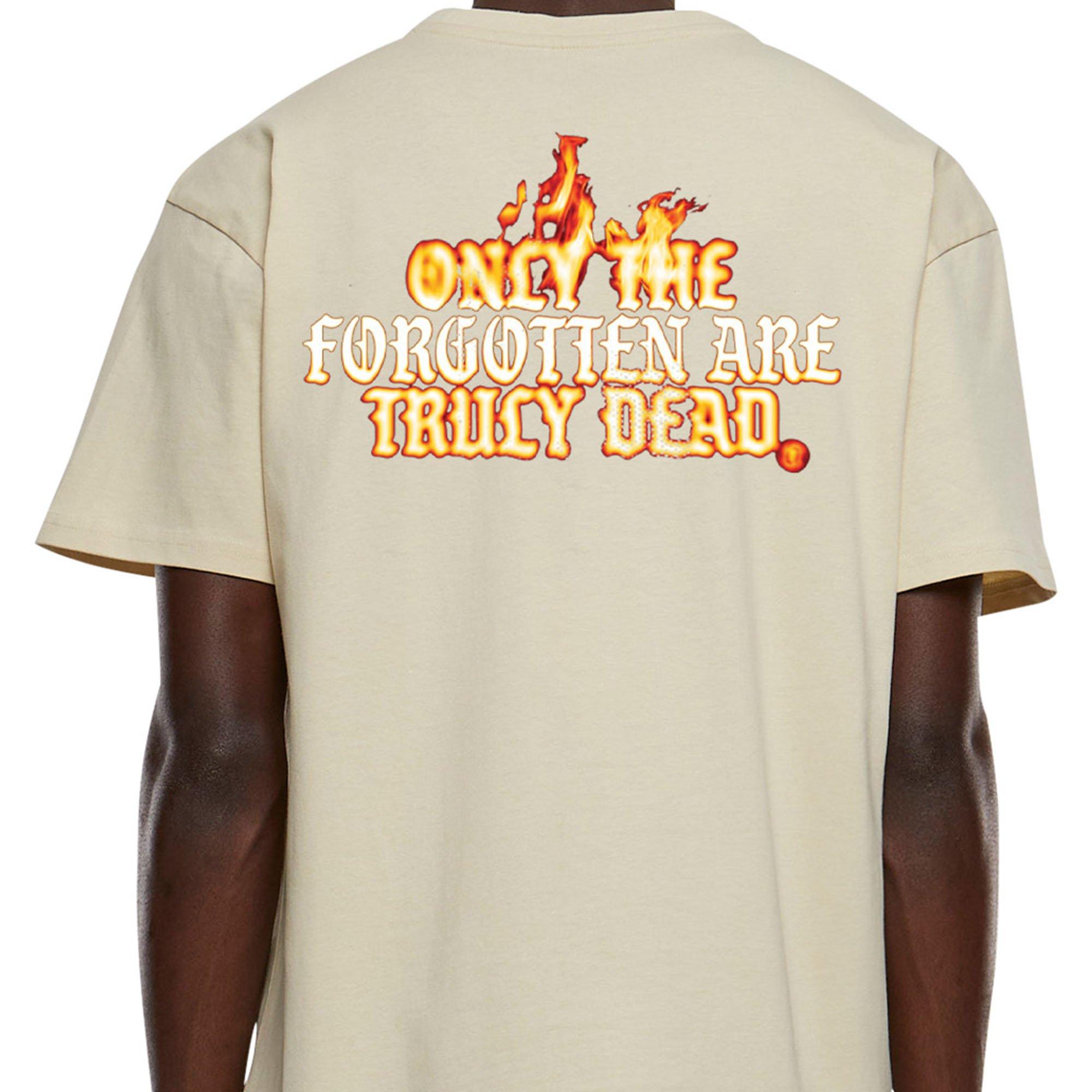 Forgotten Faces Men's Flaming Skull Tee - SAND Thumbnail View 4