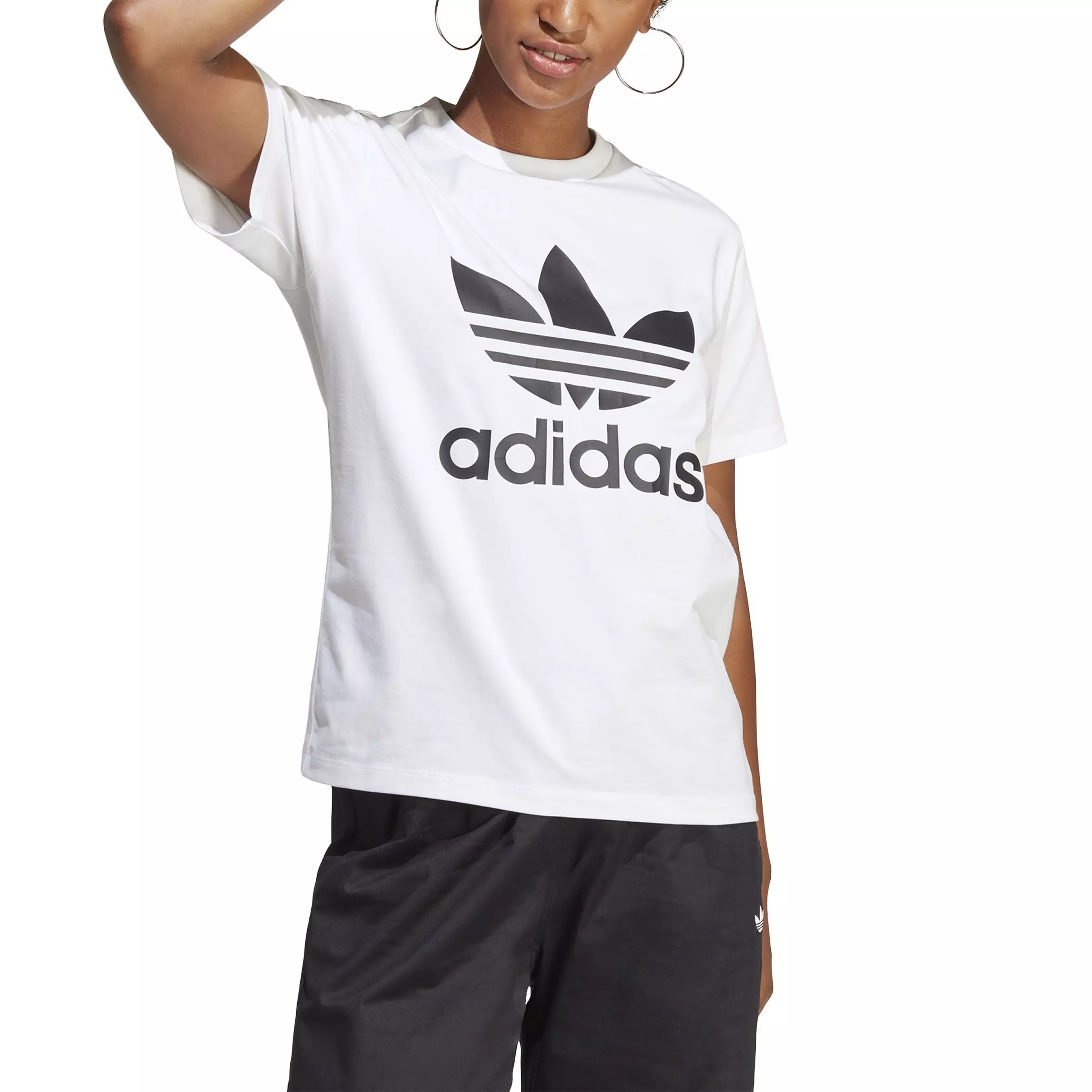 adidas Women's Originals Adicolor Classics Trefoil Tee-White - WHITE