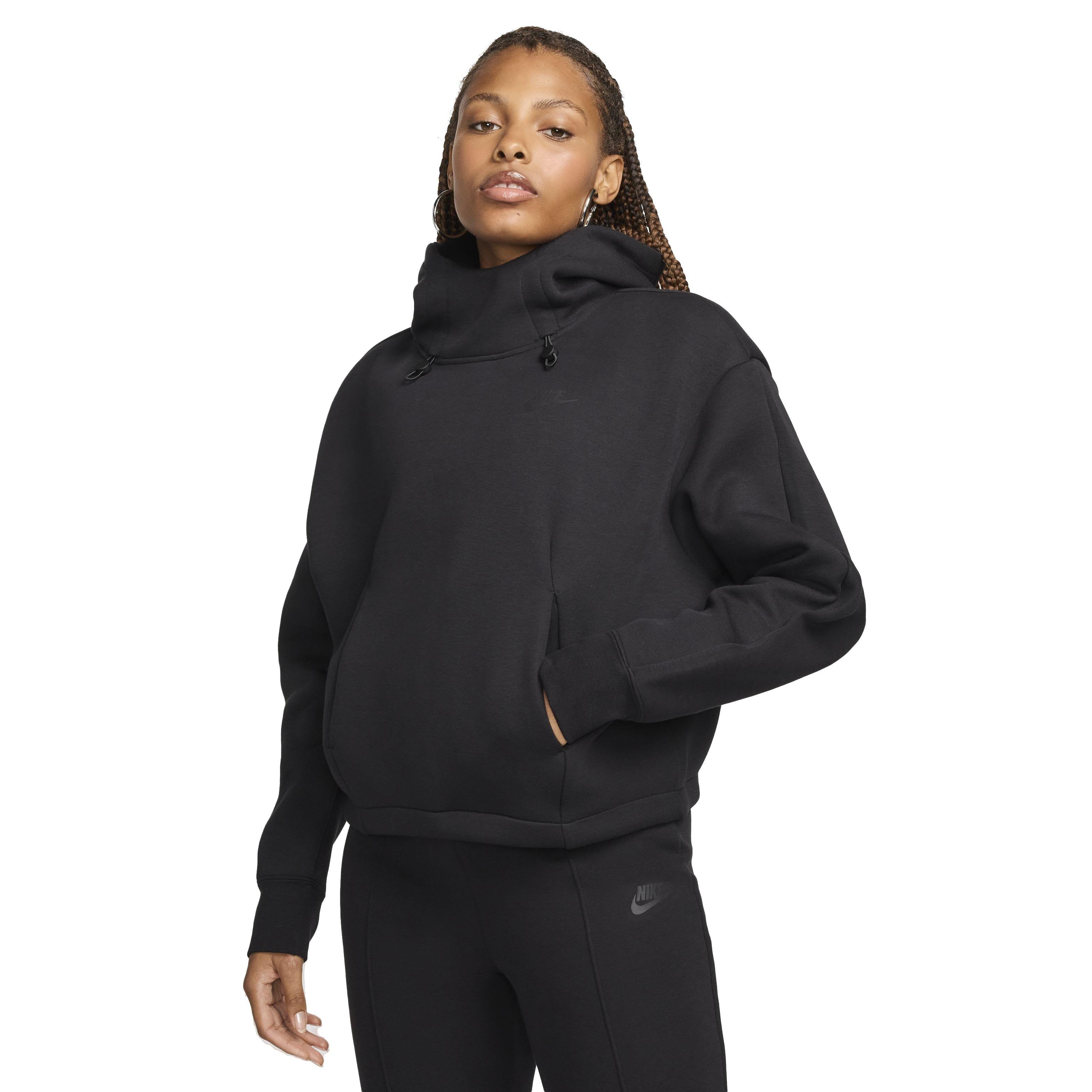 Nike Women's Sportswear Tech Fleece Futura Oversized Hoodie - BLACK Thumbnail View 1