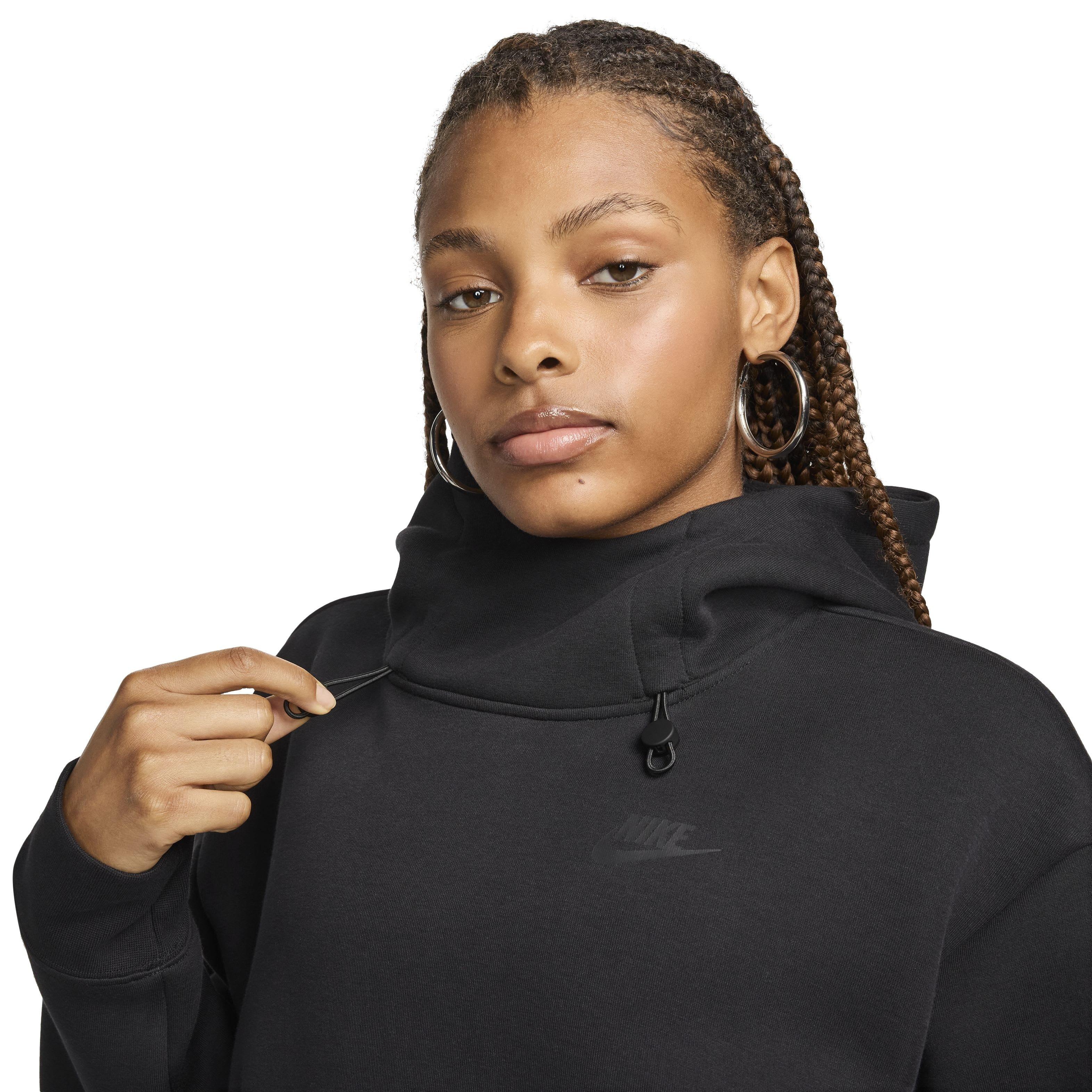 Nike Women's Sportswear Tech Fleece Futura Oversized Hoodie - BLACK Thumbnail View 3