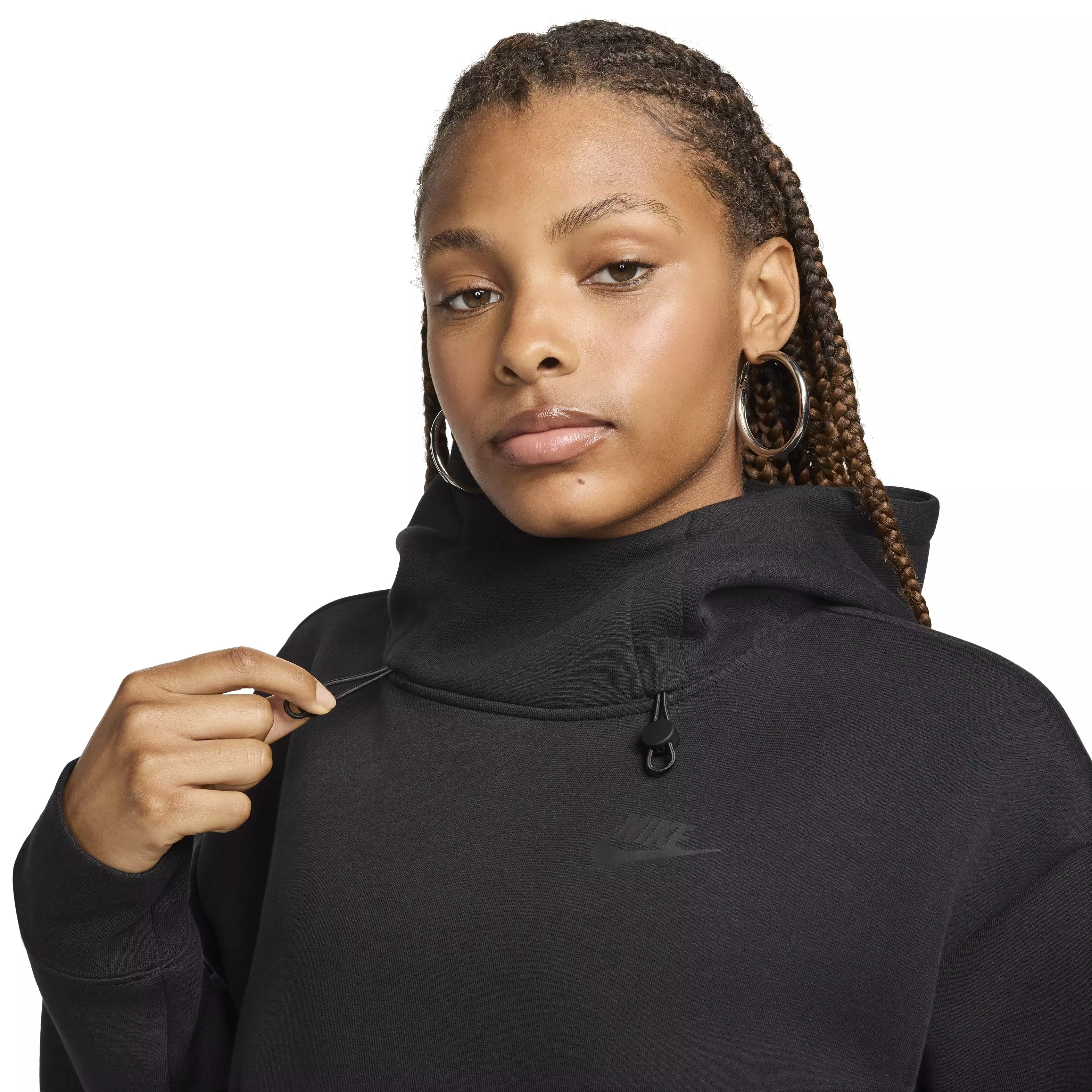 Nike Women's Sportswear Tech Fleece Futura Oversized Hoodie - BLACK