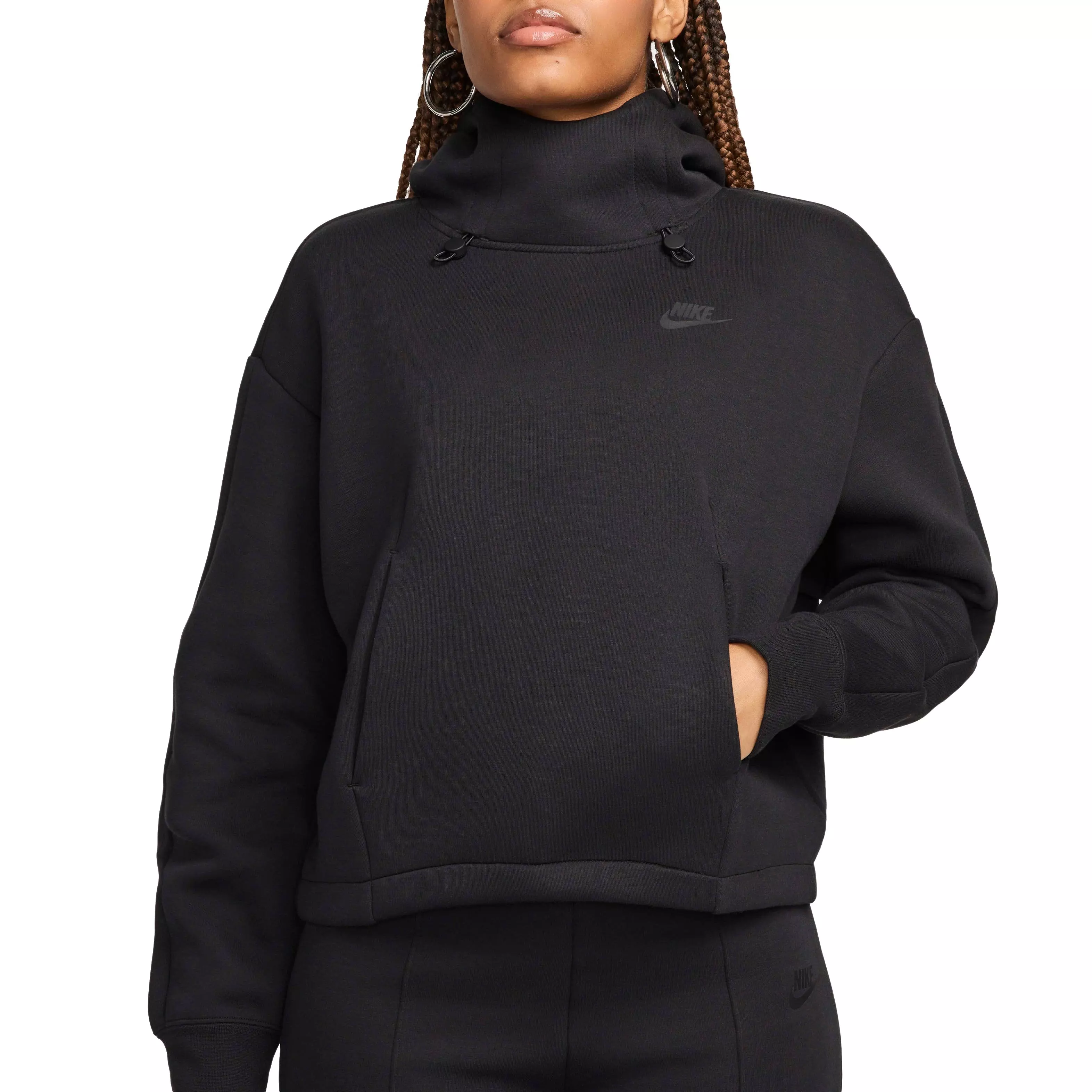 Nike Women's Sportswear Tech Fleece Futura Oversized Hoodie - BLACK