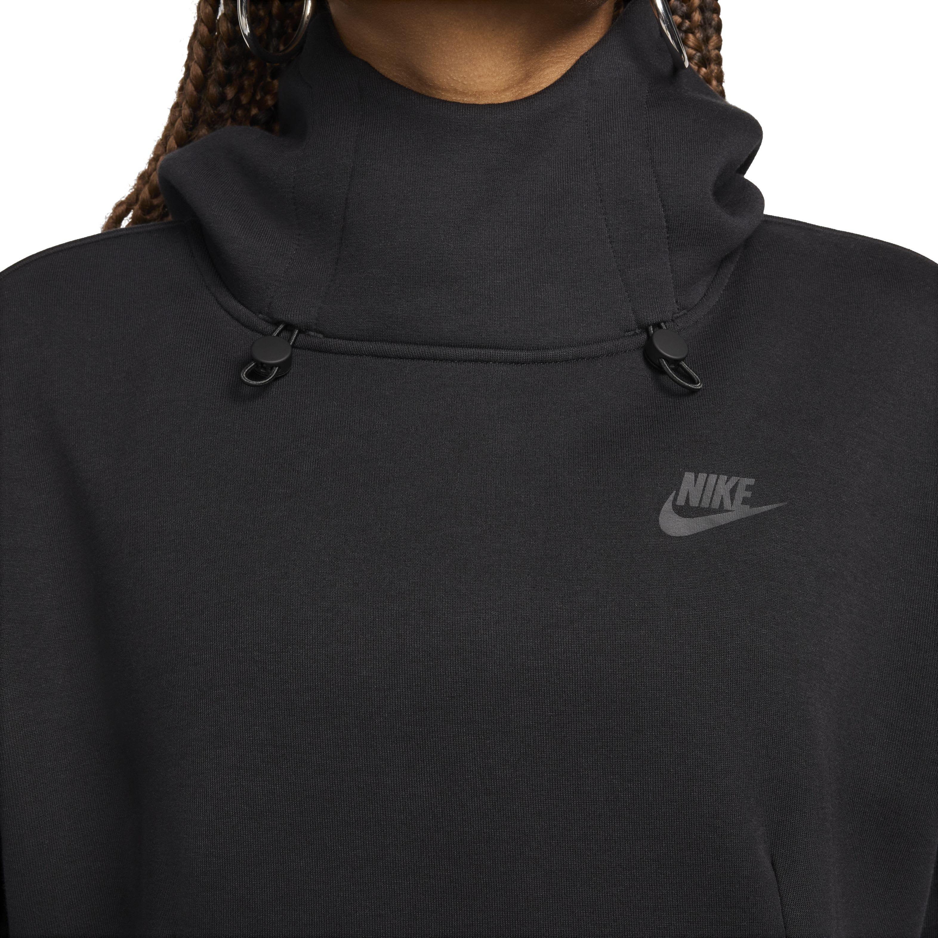 Nike Women's Sportswear Tech Fleece Futura Oversized Hoodie - BLACK Thumbnail View 6