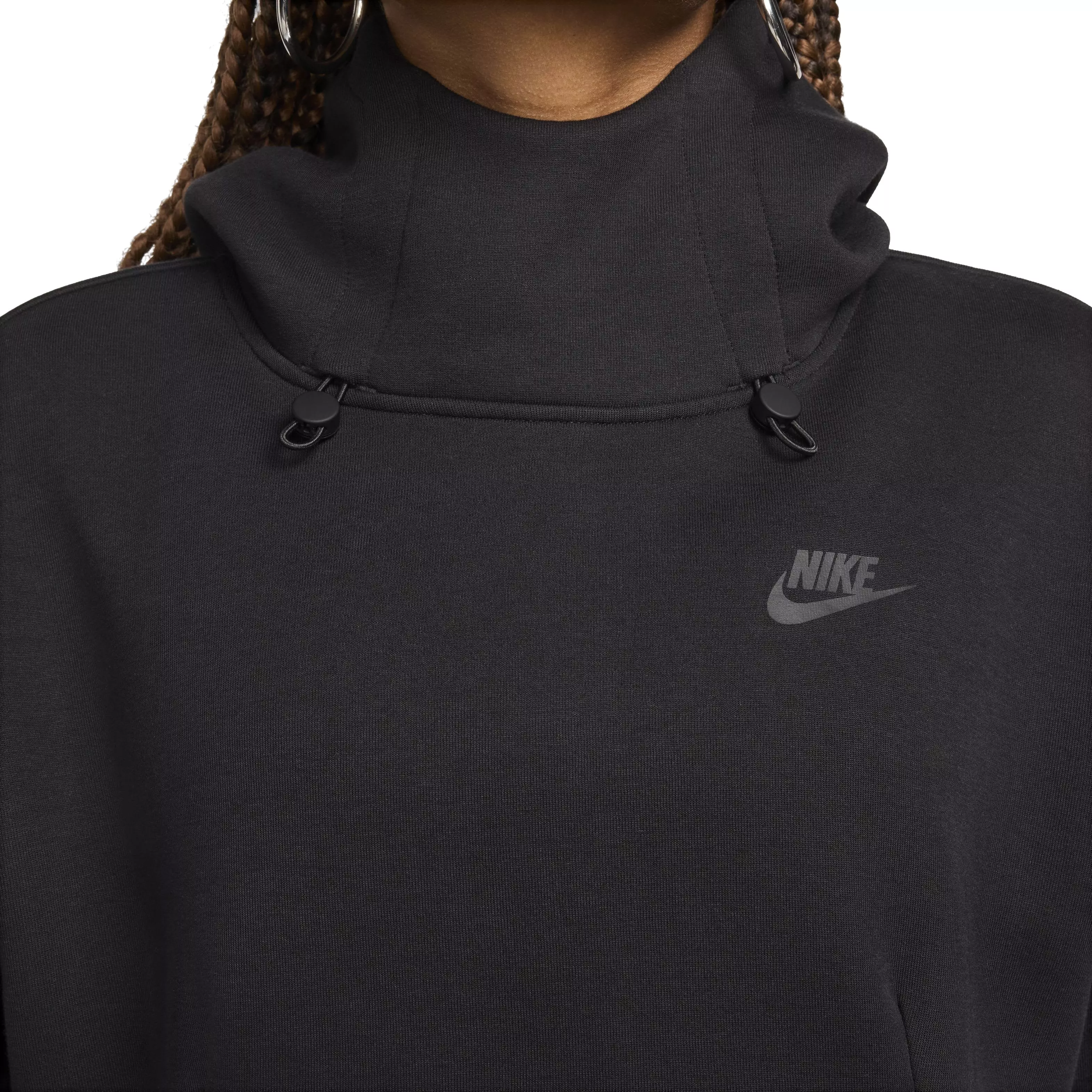 Nike Women's Sportswear Tech Fleece Futura Oversized Hoodie - BLACK