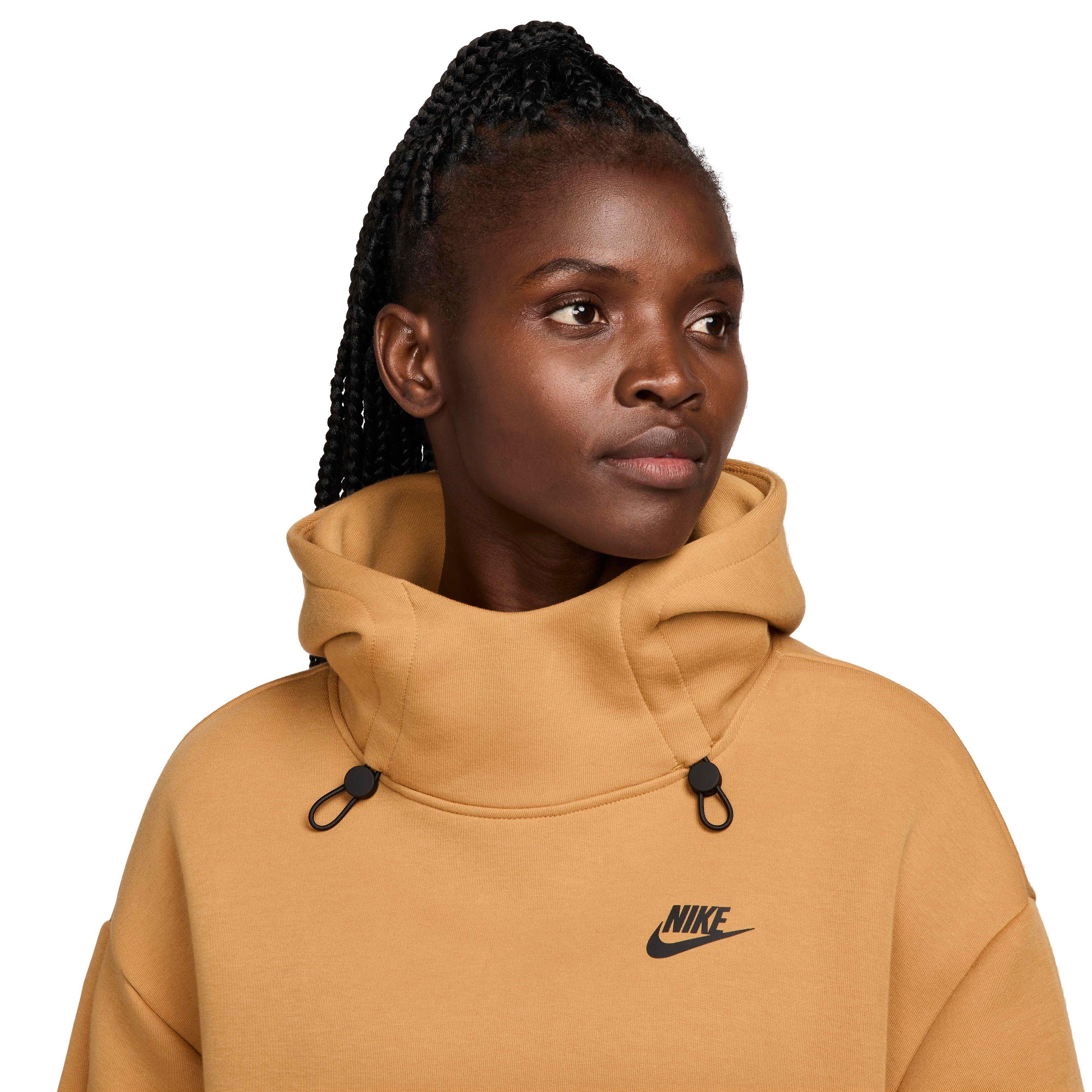 Nike Women's Sportswear Tech Fleece Futura Oversized Hoodie - BROWN Thumbnail View 3