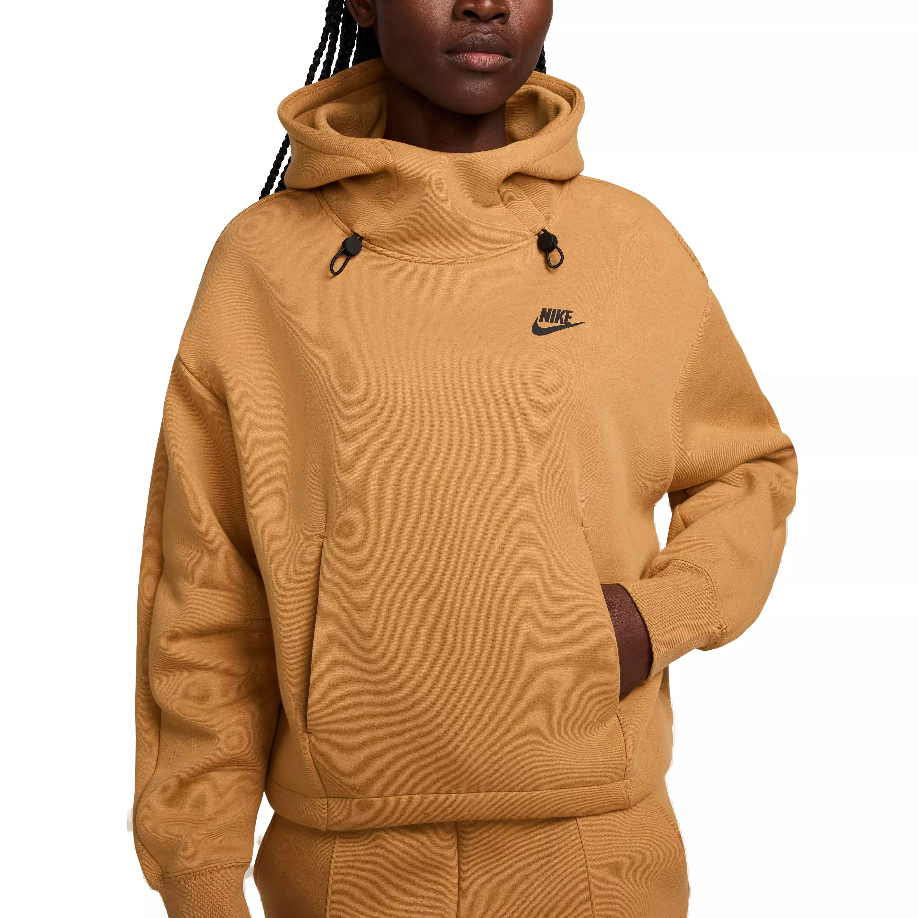 Nike Women's Sportswear Tech Fleece Futura Oversized Hoodie - BROWN