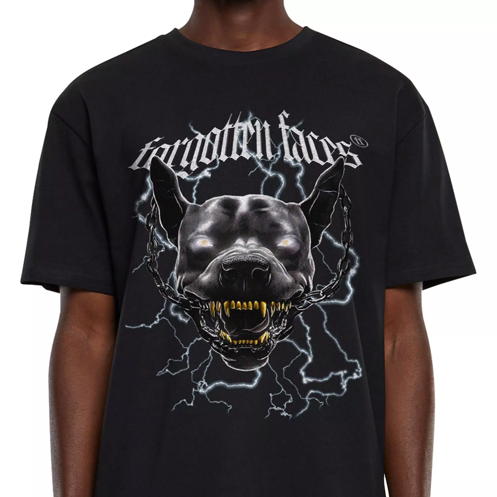 Forgotten Faces Men's Electric Pitbull Tee - BLACK