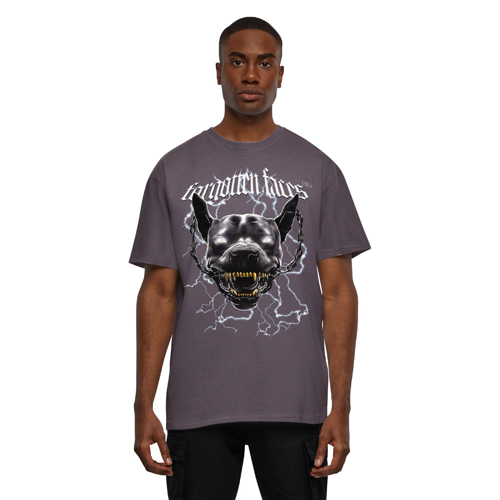 Forgotten Faces Men's Electric Pitbull Tee - GREY Thumbnail View 1