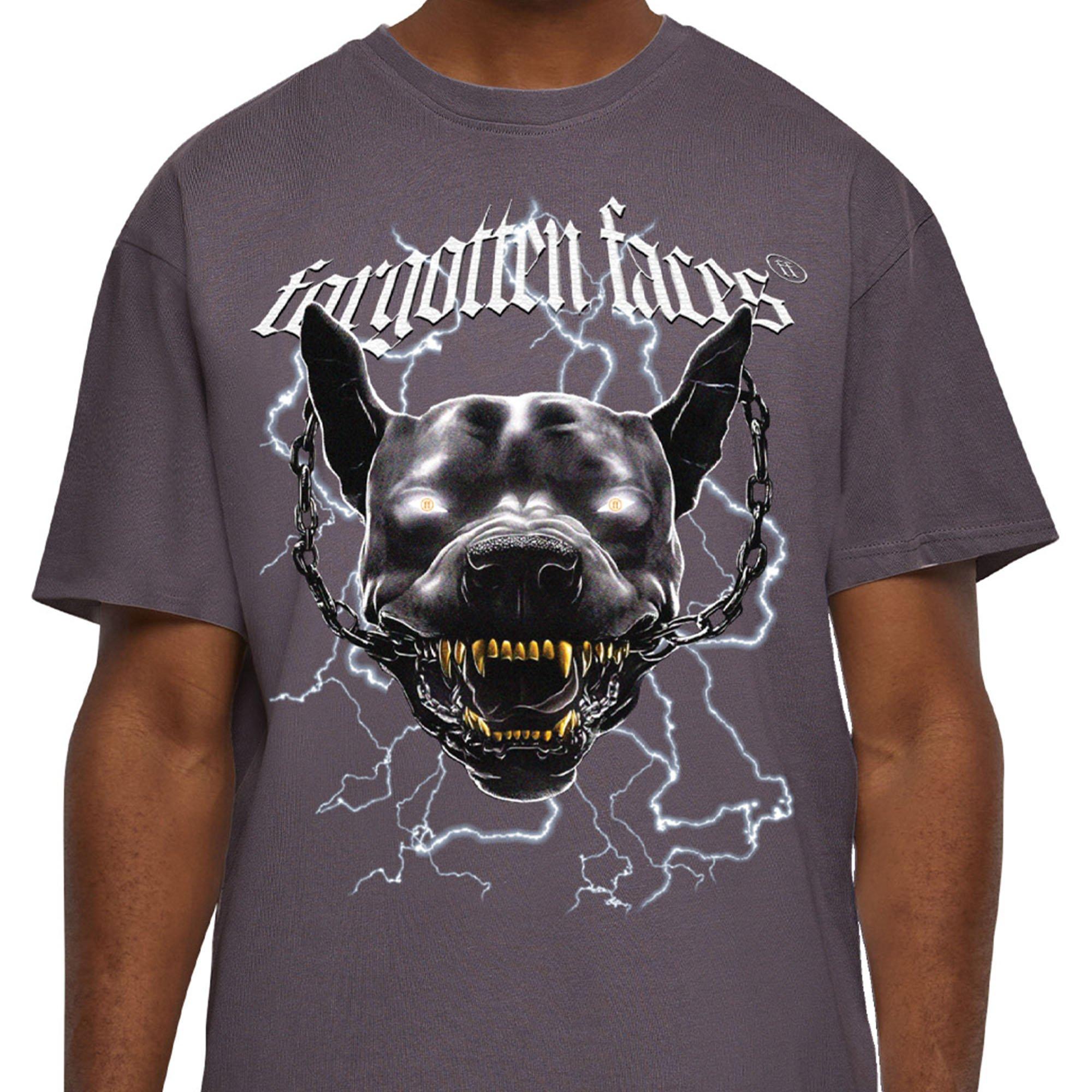 Forgotten Faces Men's Electric Pitbull Tee - GREY Thumbnail View 3