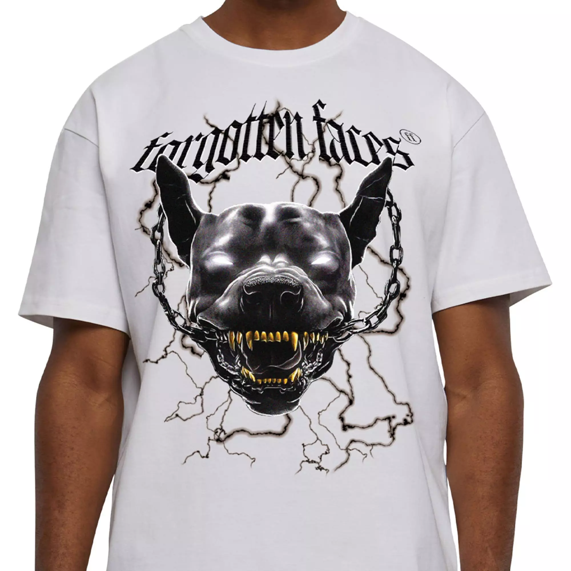 Forgotten Faces Men's Electric Pitbull Tee - WHITE