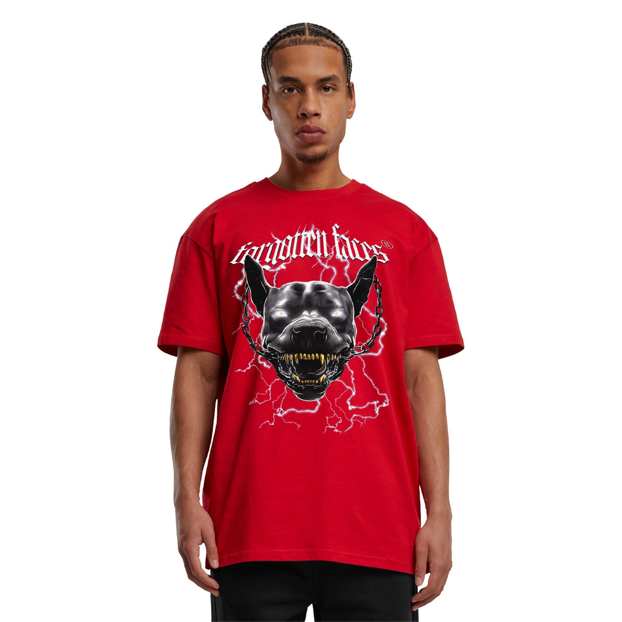 Forgotten Faces Men's Electric Pitbull Tee - RED Thumbnail View 1