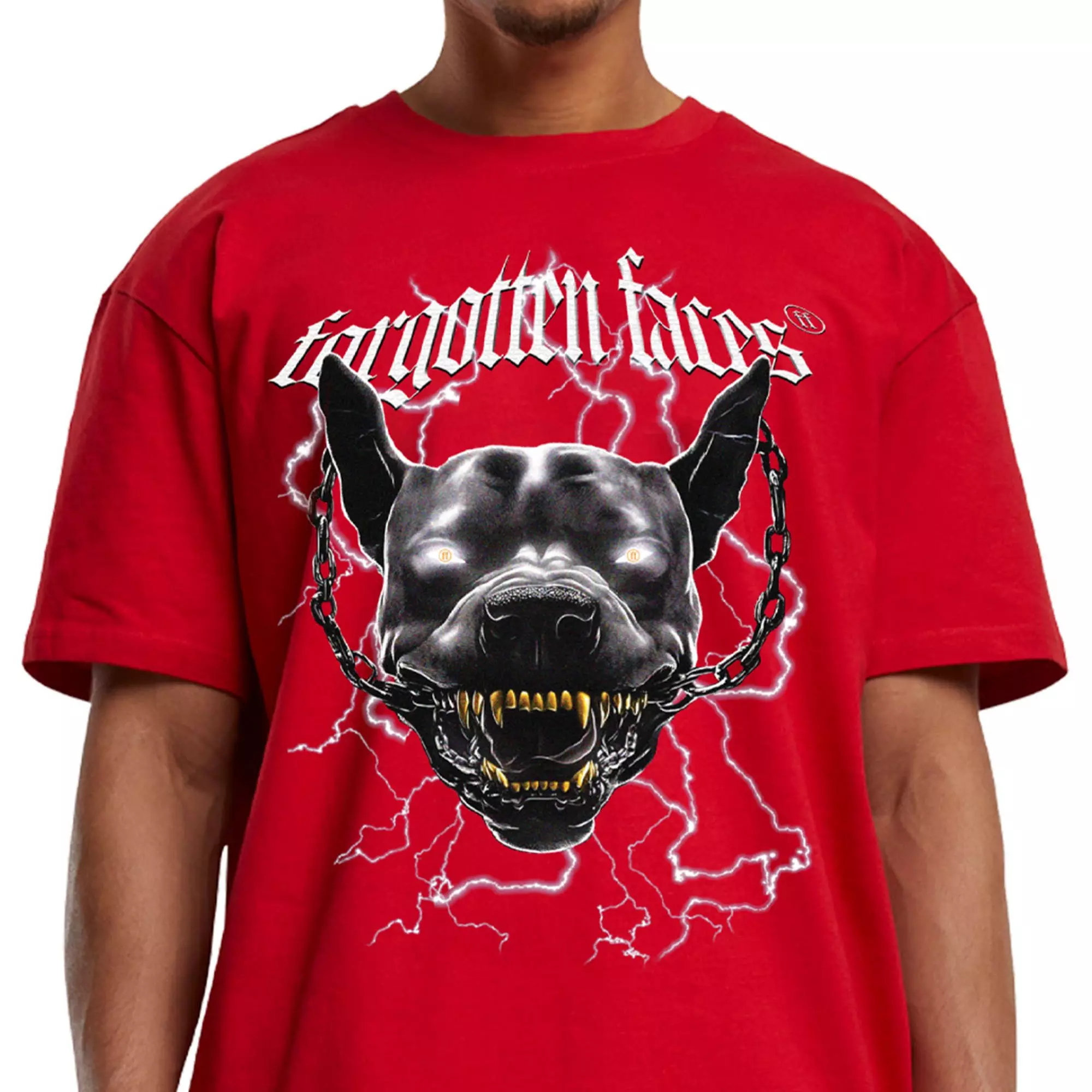 Forgotten Faces Men's Electric Pitbull Tee - RED
