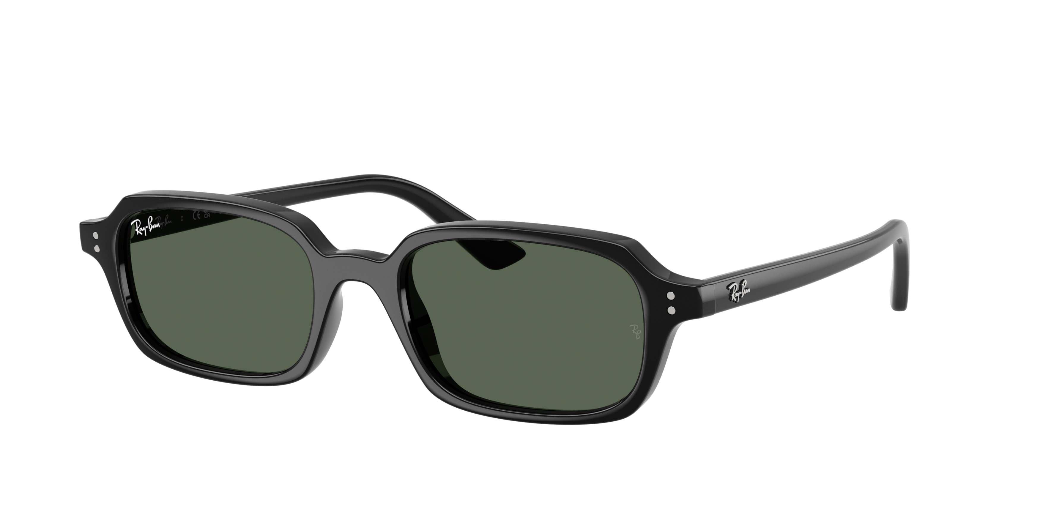 Ray-Ban Zuri Bio-Based Dark Green Sunglasses &ndash; Polished Black - BLACK/GREEN Thumbnail View 1