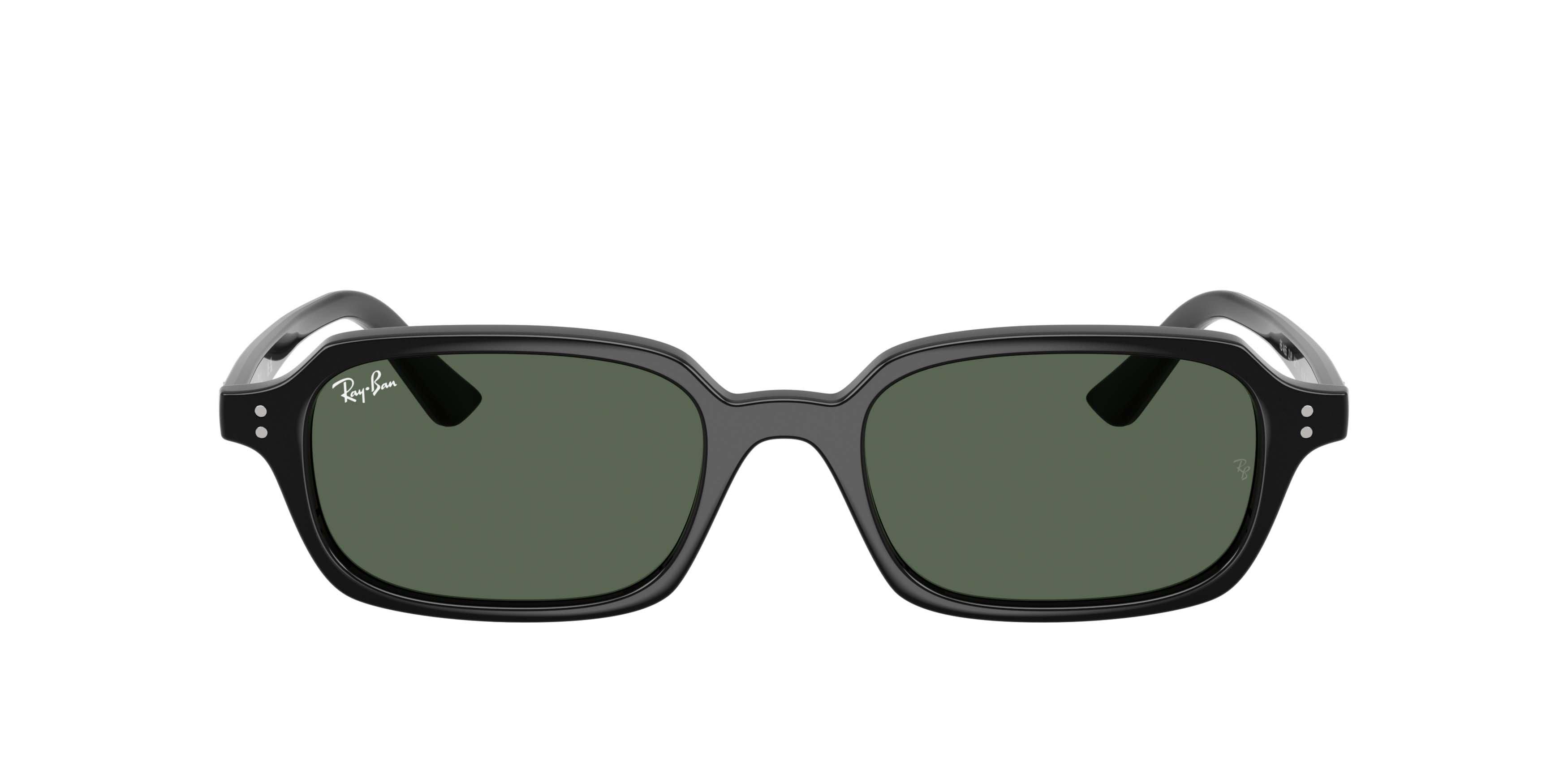 Ray-Ban Zuri Bio-Based Dark Green Sunglasses &ndash; Polished Black - BLACK/GREEN Thumbnail View 2