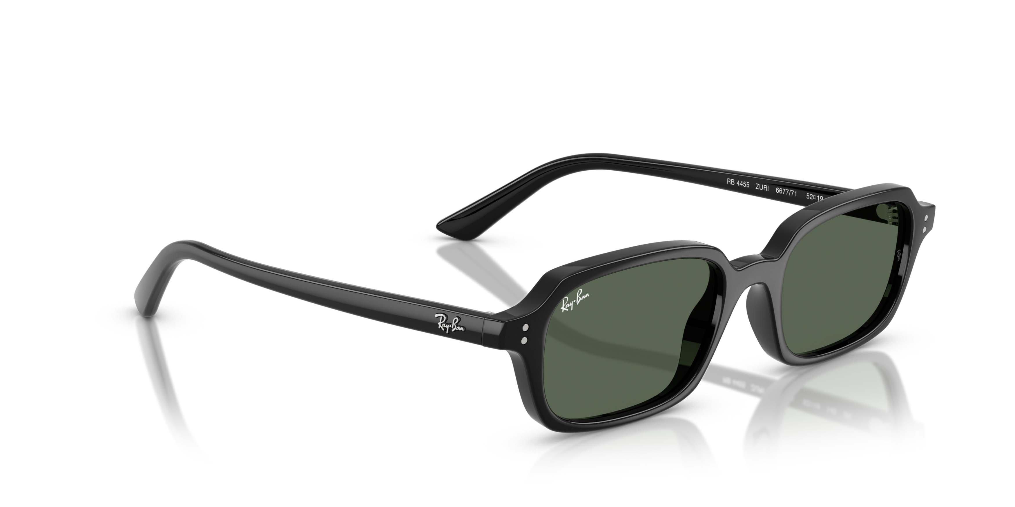 Ray-Ban Zuri Bio-Based Dark Green Sunglasses &ndash; Polished Black - BLACK/GREEN Thumbnail View 3
