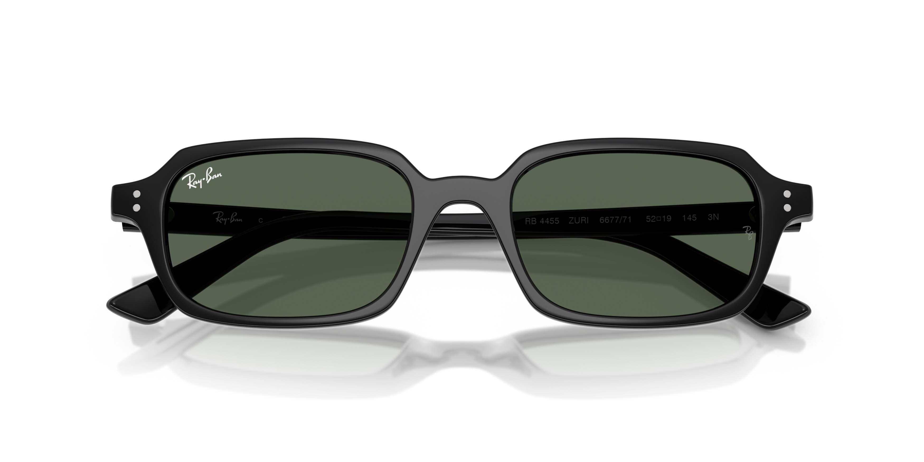 Ray-Ban Zuri Bio-Based Dark Green Sunglasses &ndash; Polished Black - BLACK/GREEN Thumbnail View 5