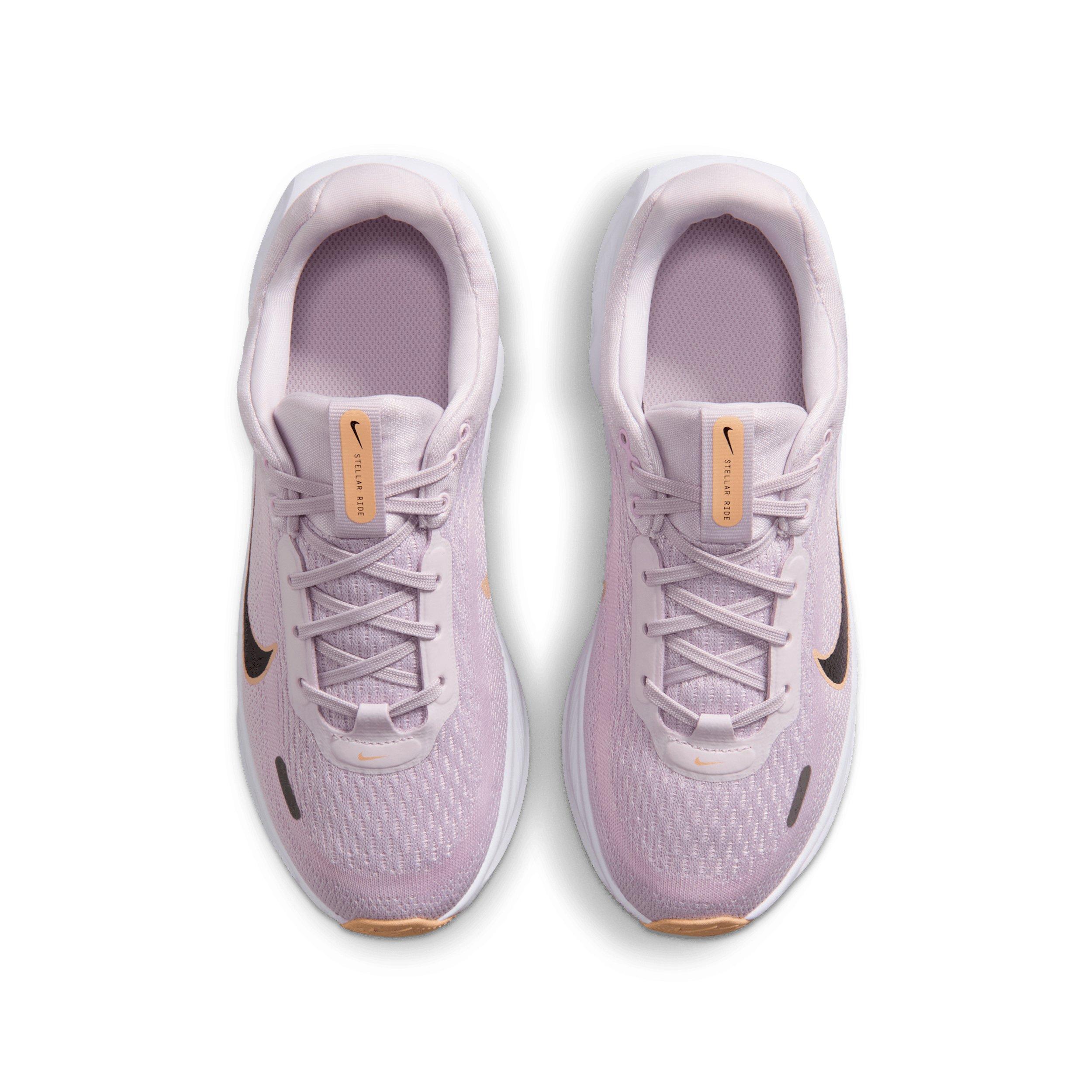 Nike Stellar Ride "Bleached Lilac/Pink Foam/Sunset Haze/Black" Grade School Girls' Running Shoe - LILAC/PINK/SUNSET/BLACK