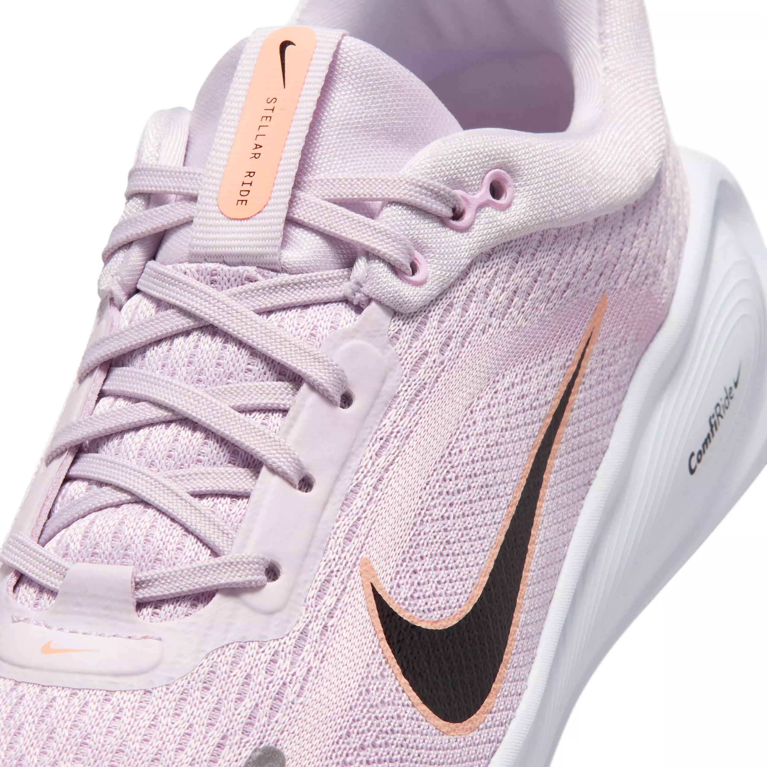 Nike Stellar Ride "Bleached Lilac/Pink Foam/Sunset Haze/Black" Grade School Girls' Running Shoe - LILAC/PINK/SUNSET/BLACK