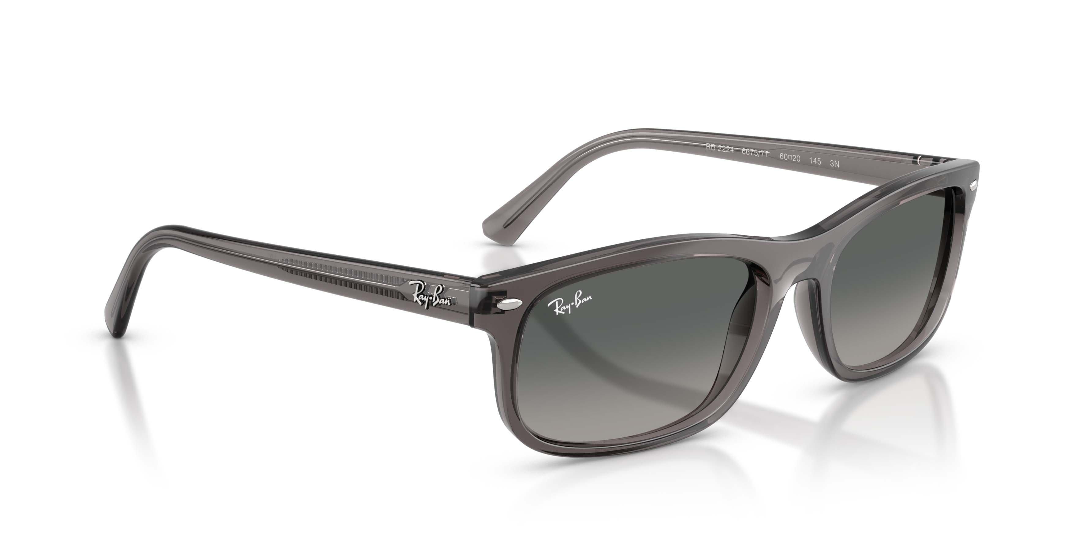 Ray-Ban RB2224 Grey Gradient Sunglasses &ndash; Matte Opal Light Grey - GREY Thumbnail View 3