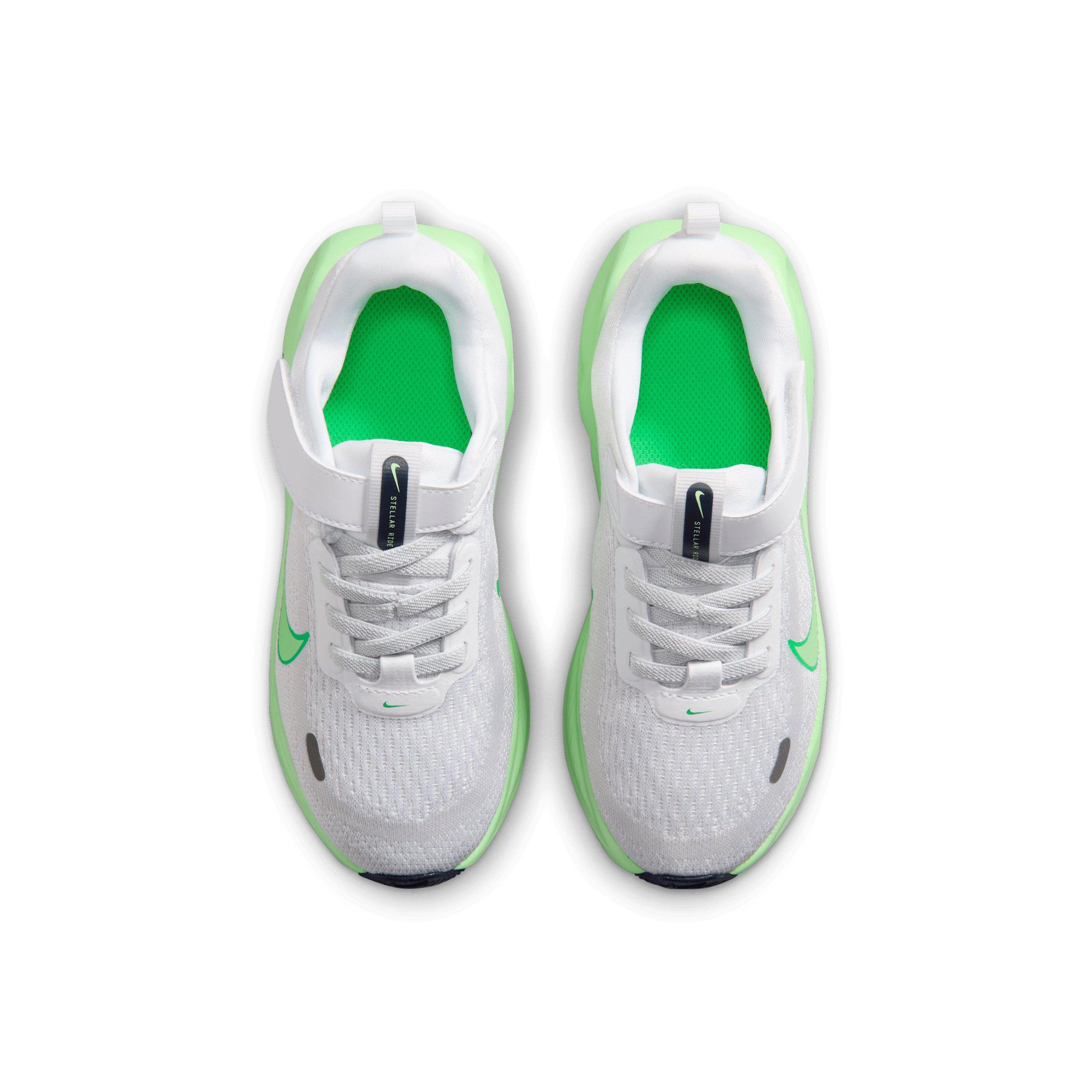 Nike Stellar Ride "White/Photon Dust/Green Spark/Illusion Green" Preschool Boys' Running Shoe - WHITE/DUST/GREEN/GREEN