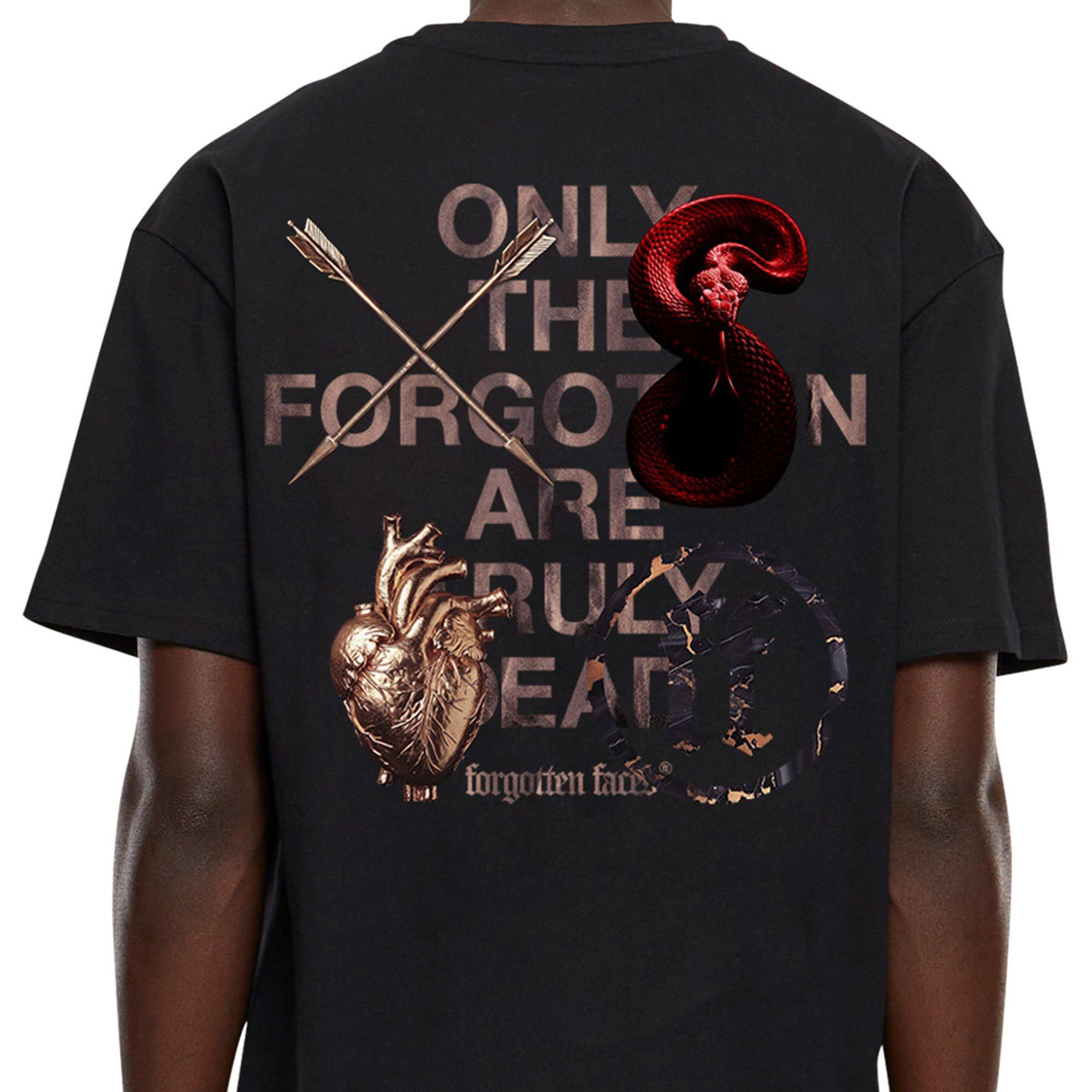 Forgotten Faces Men's Cross My Heart Red Snake Tee - BLACK Thumbnail View 4