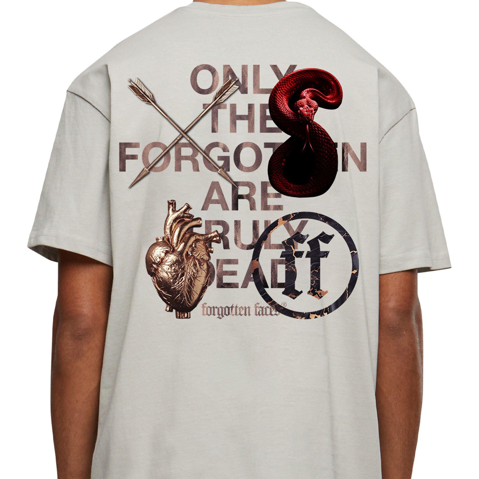 Forgotten Faces Men's Cross My Heart Red Snake Tee - LT GREY Thumbnail View 4