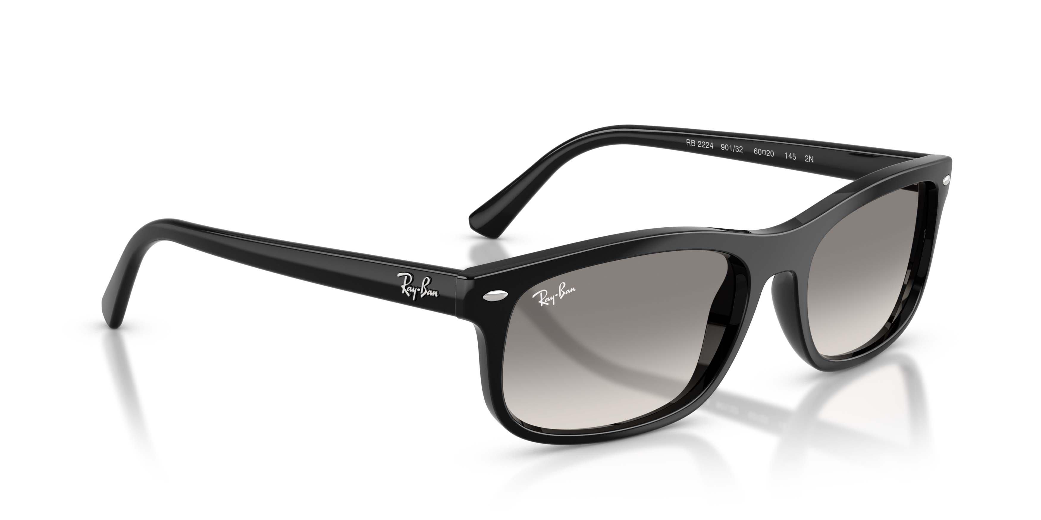 Ray-Ban RB2224 Clear Gradient Grey Sunglasses &ndash; Polished Black - BLACK/GREY Thumbnail View 3
