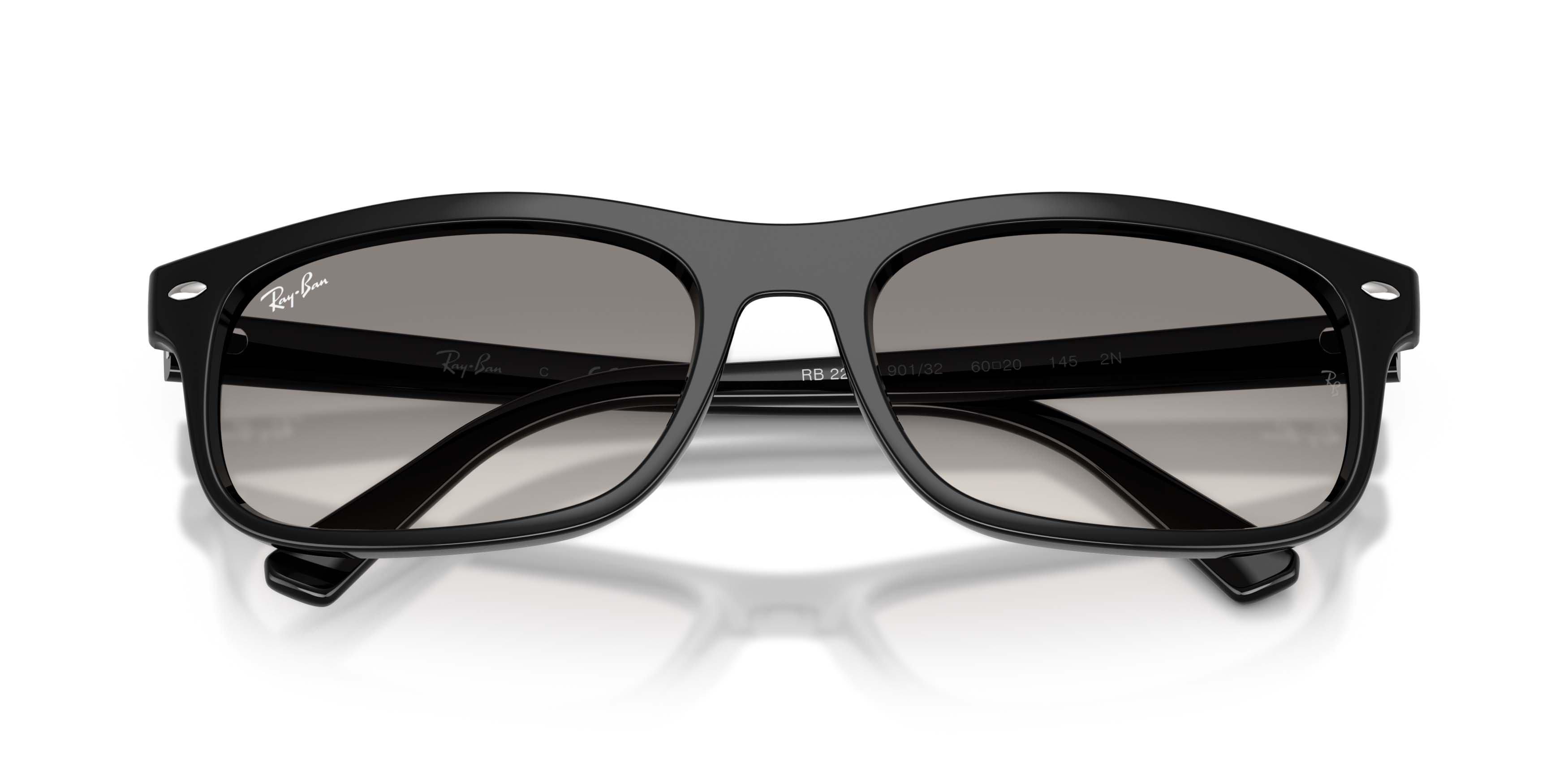 Ray-Ban RB2224 Clear Gradient Grey Sunglasses &ndash; Polished Black - BLACK/GREY Thumbnail View 5