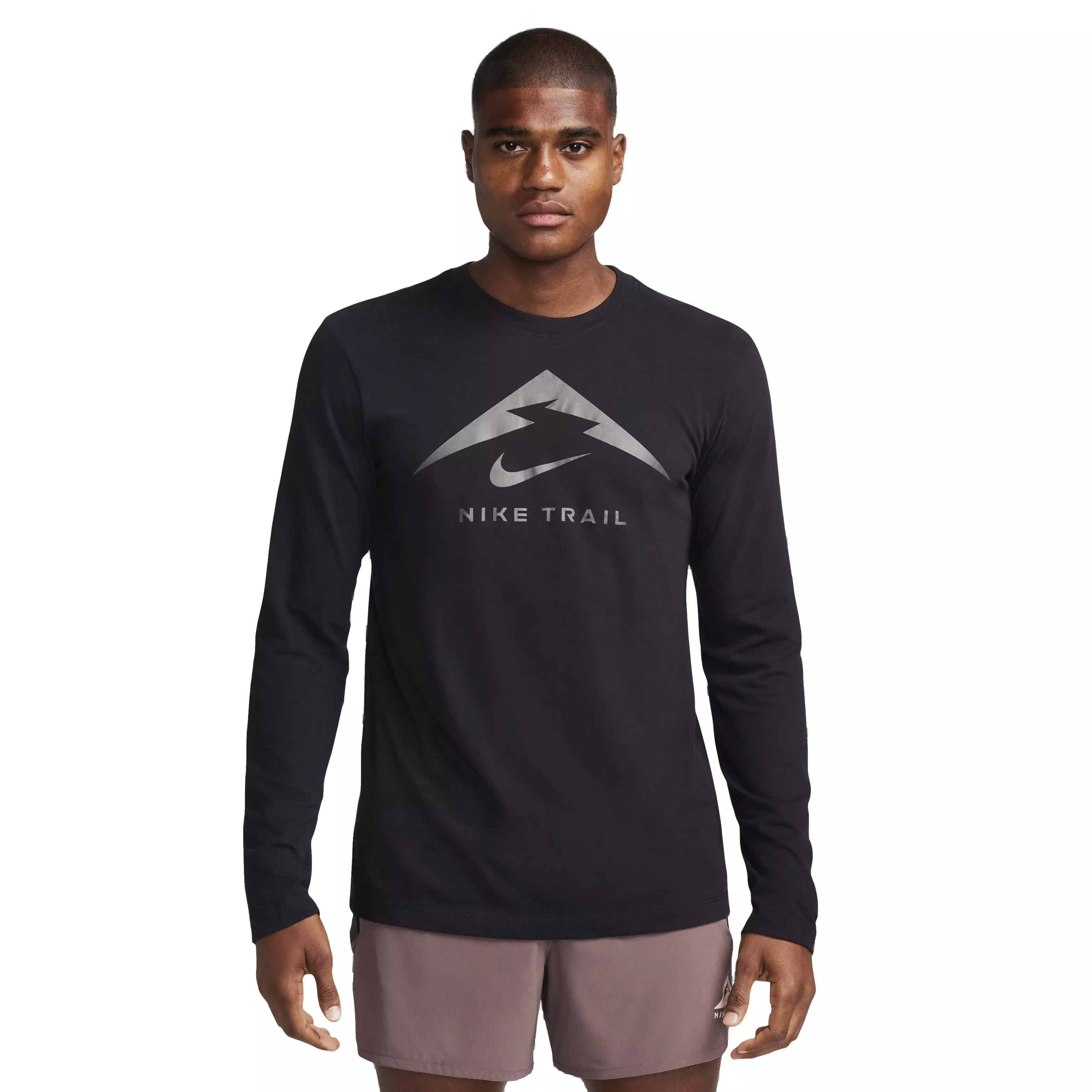 Nike Men's Dri-FIT Long-Sleeve Trail Running T-Shirt - BLACK