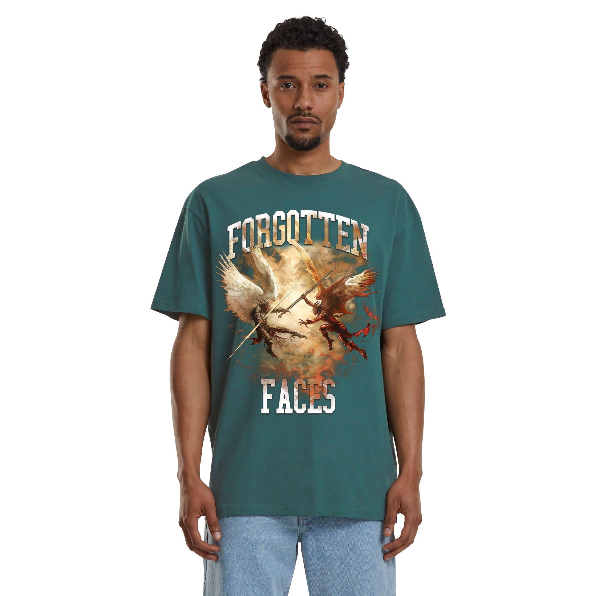 Forgotten Faces Men's Heaven Vs Hell Tee - GREEN Thumbnail View 1