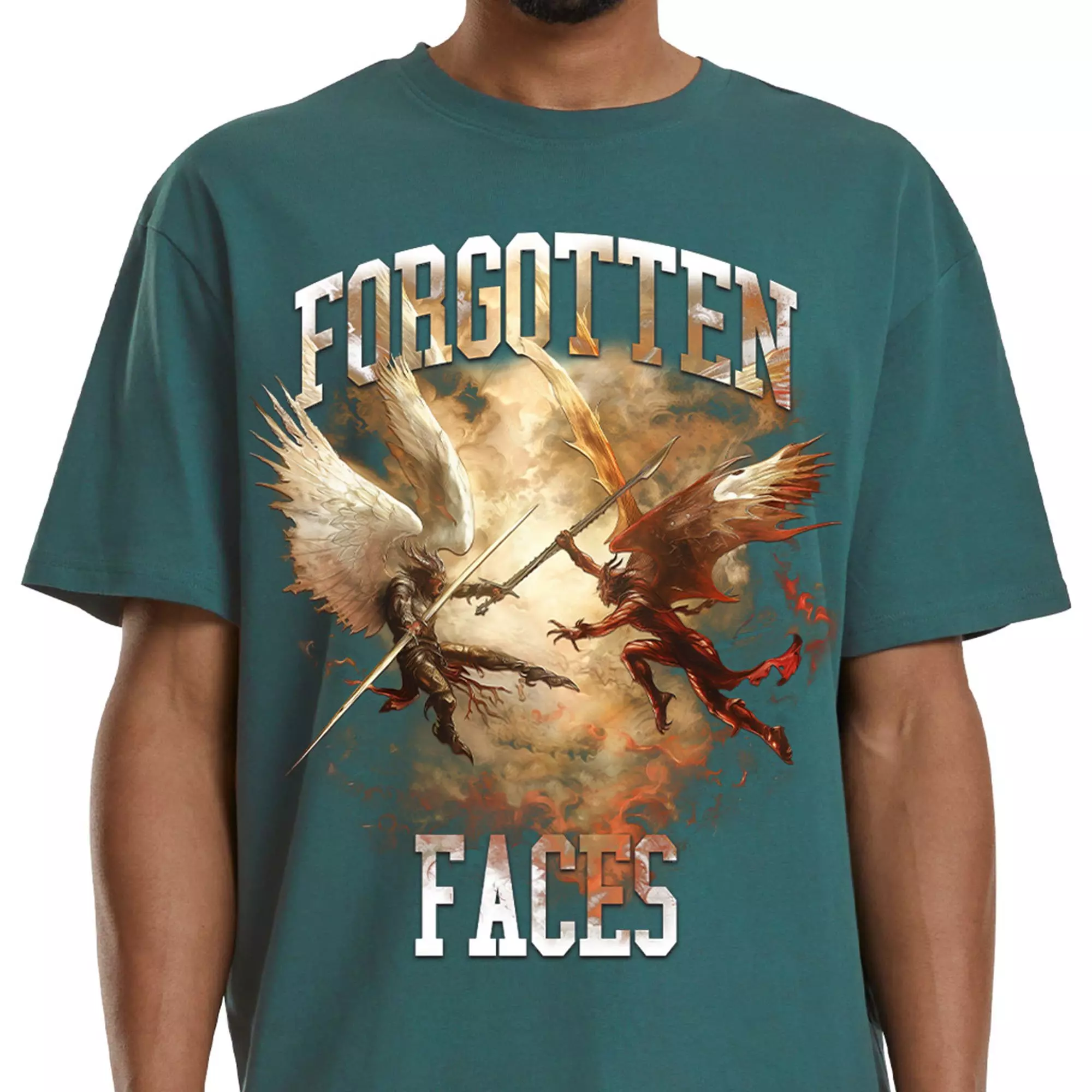 Forgotten Faces Men's Heaven Vs Hell Tee - GREEN