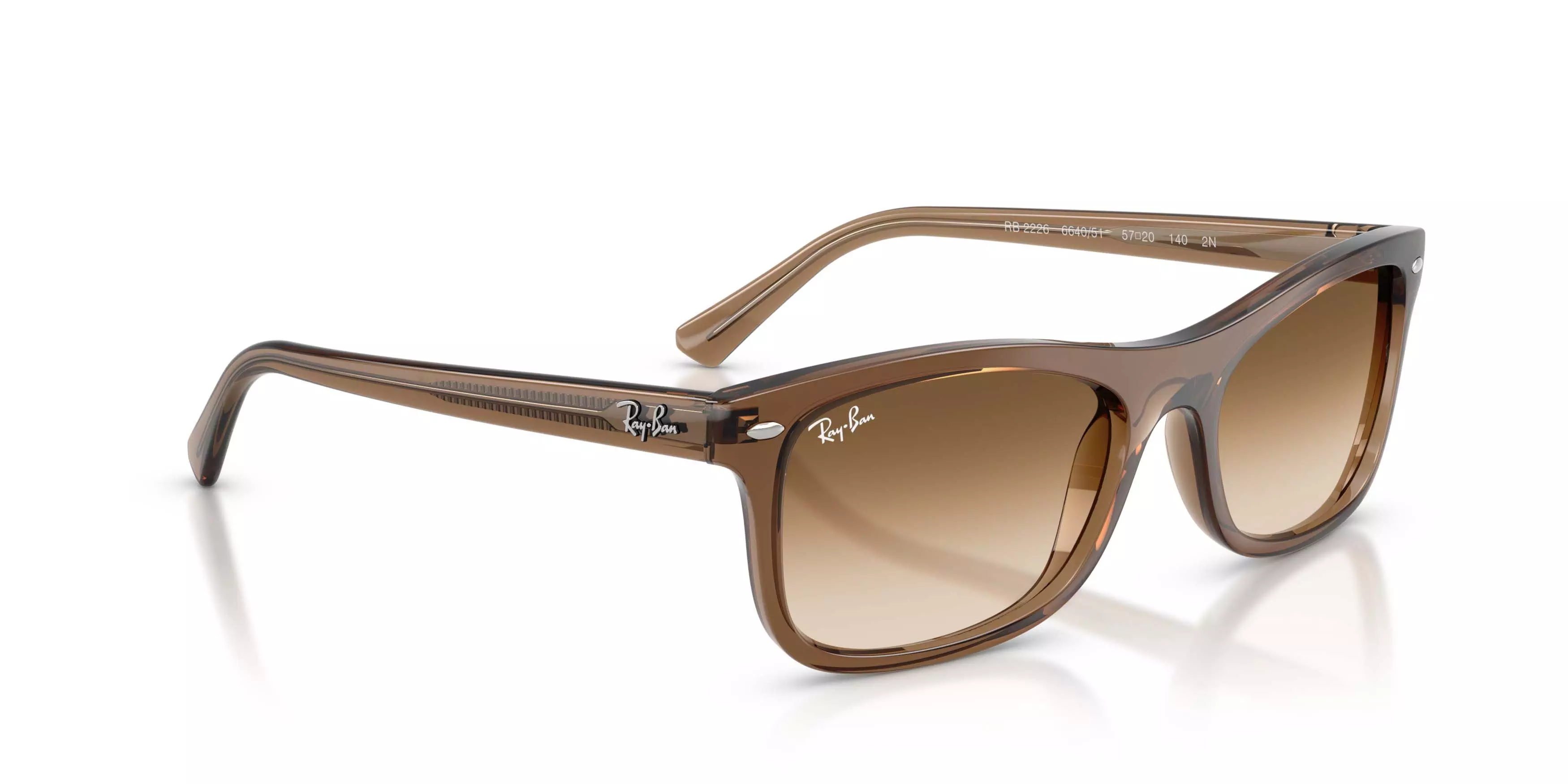 Ray-Ban RB2226 Clear Gradient Brown Sunglasses &ndash; Polished Transparent Light Brown - LT BROWN