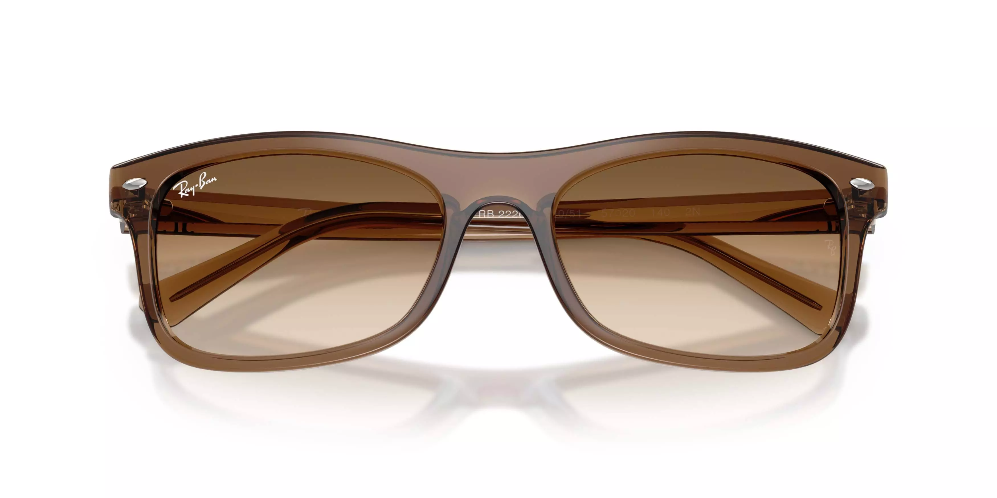 Ray-Ban RB2226 Clear Gradient Brown Sunglasses &ndash; Polished Transparent Light Brown - LT BROWN