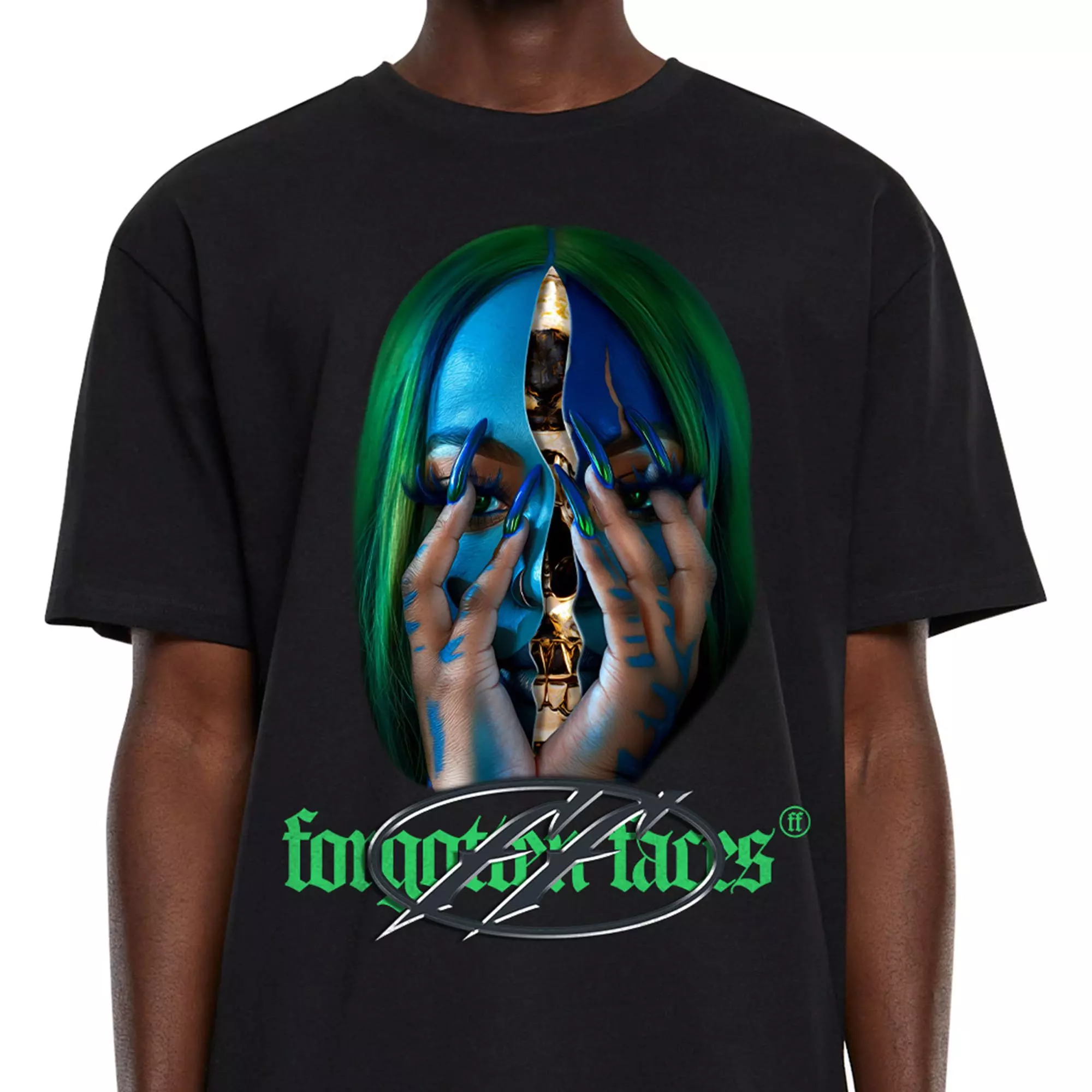 Forgotten Faces Men's Skull Chick Tee - BLACK