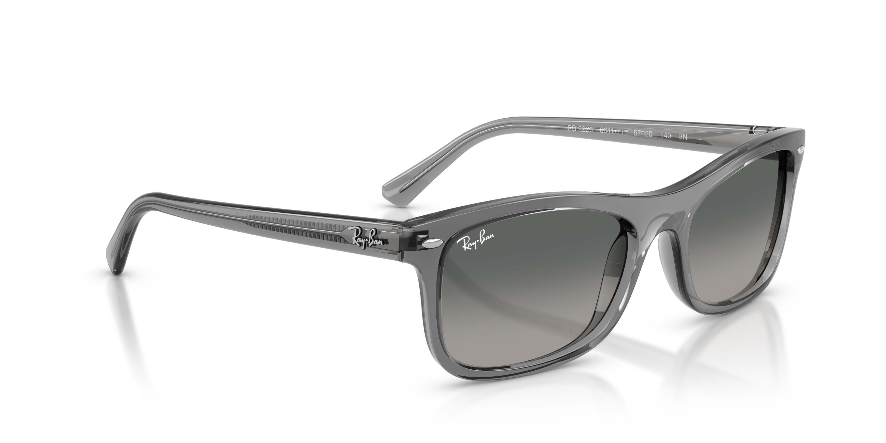 Ray-Ban RB2226 Grey Gradient Sunglasses &ndash; Polished Transparent Grey - GREY Thumbnail View 3